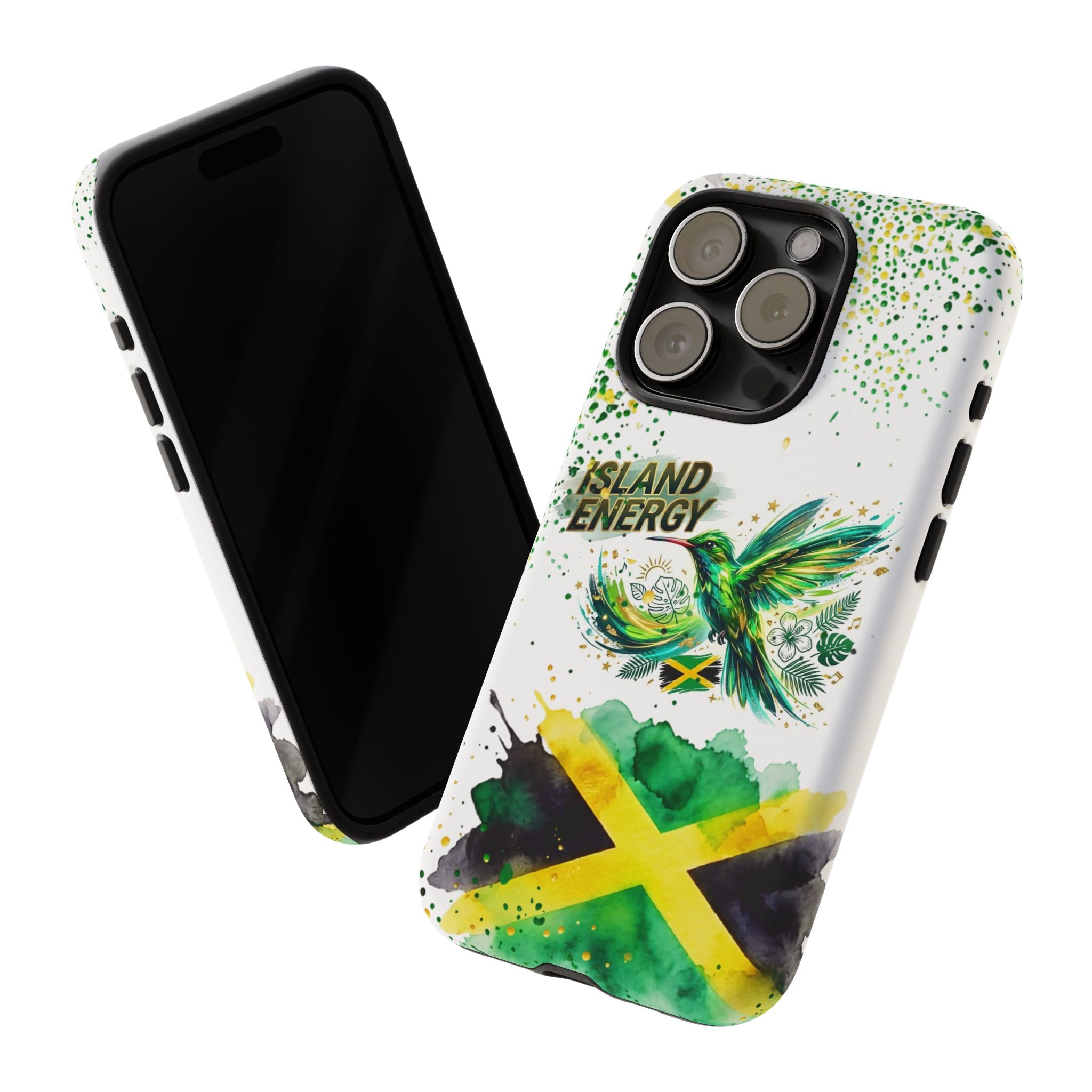 Island Energy Tough Phone Case — Colorful Hummingbird & Tropical Sunset Protective Cover