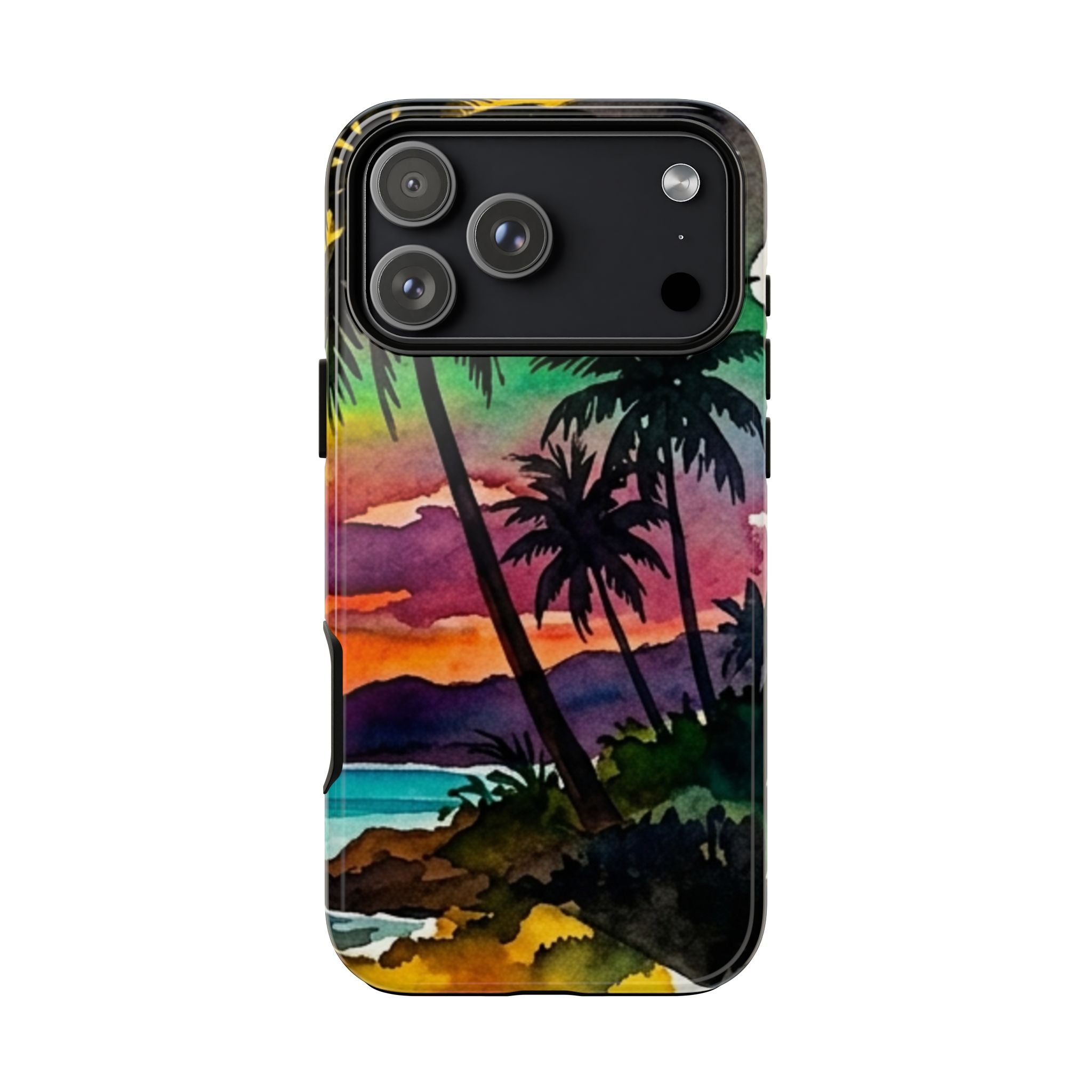 Tropical Sunset Phone Case – Palm Tree Beach Protective Cover