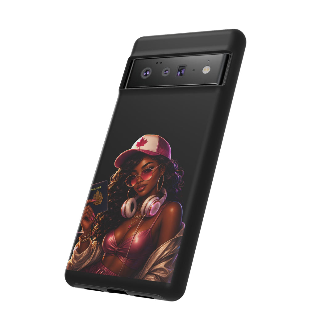 Phone Case — Stylish Urban Woman Design with Maple Cap