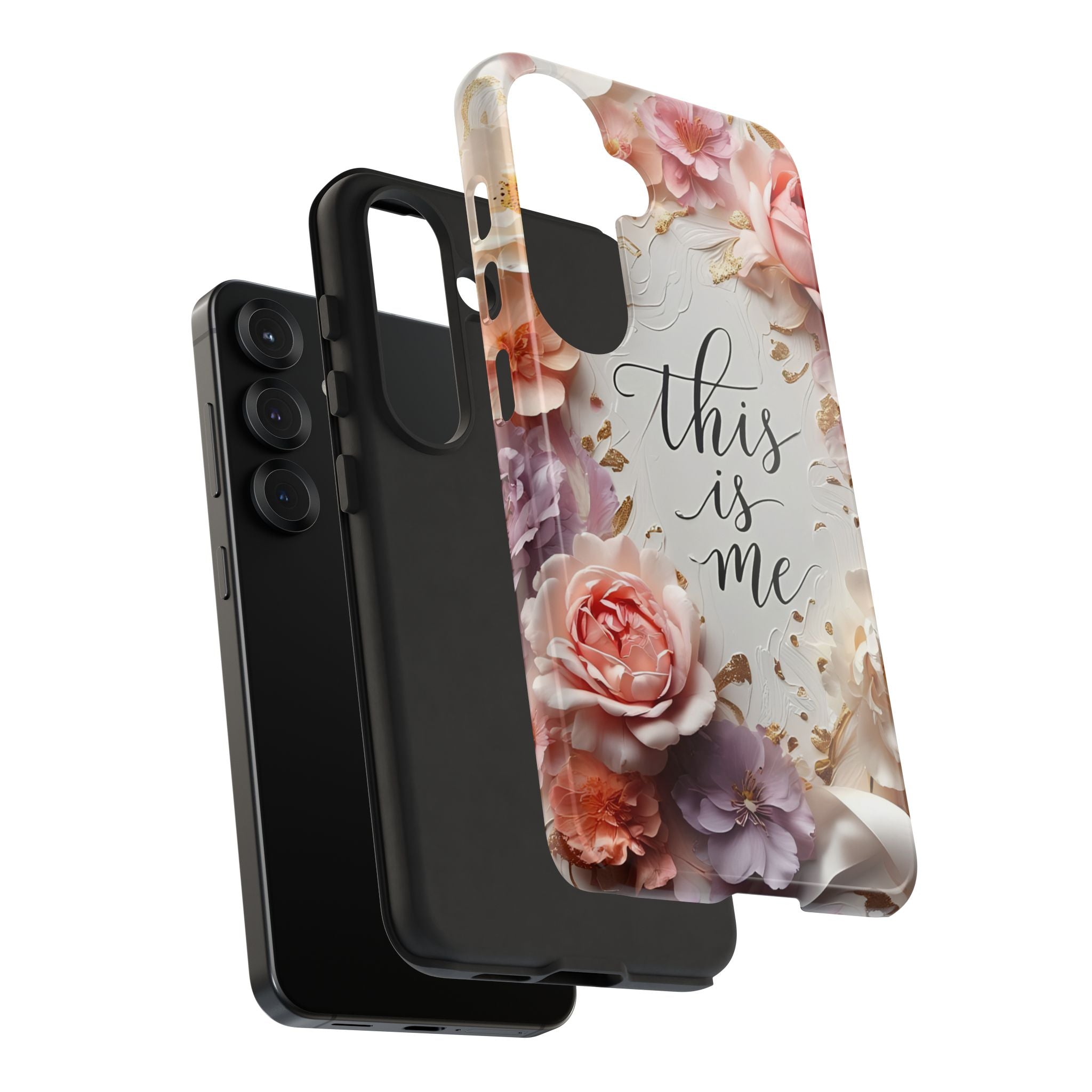 Floral "This Is Me" Tough Phone Case — Protective Floral iPhone Cover for Self-Expression, Gift for Her