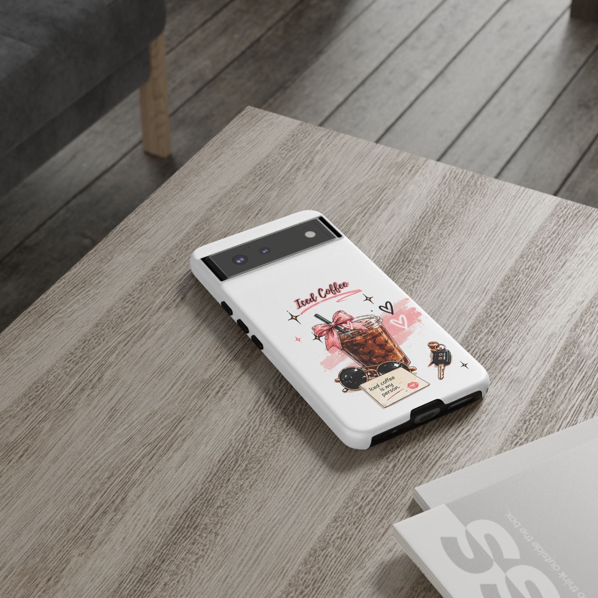 Iced Coffee Phone Case – Cute Pink Boba Design ("Iced coffee is my person")
