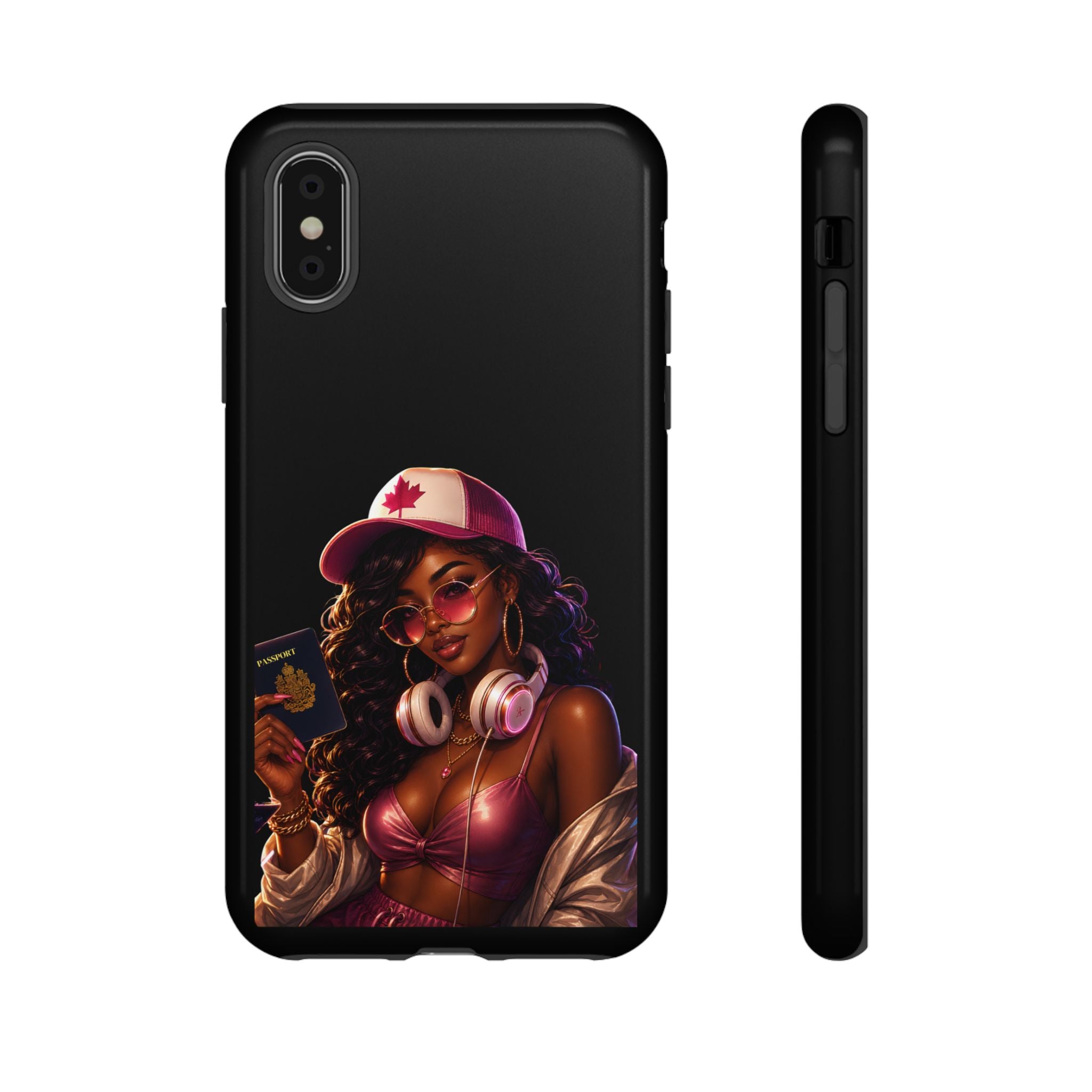 Phone Case — Stylish Urban Woman Design with Maple Cap