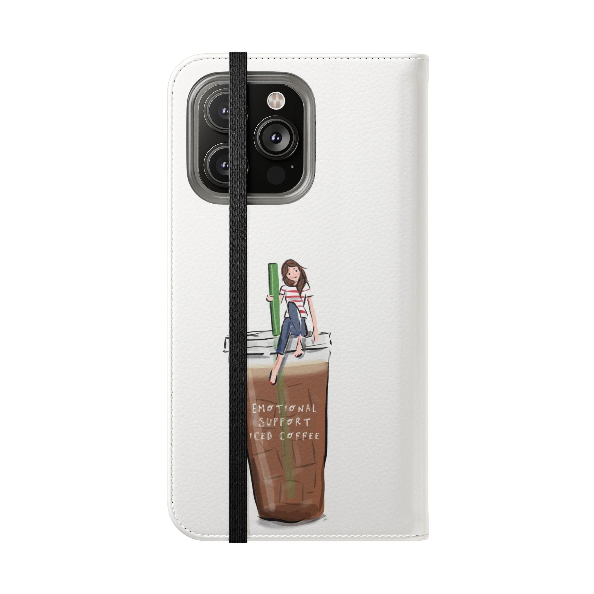 Flip Case — "Emotional Support Iced Coffee" Phone Wallet Case