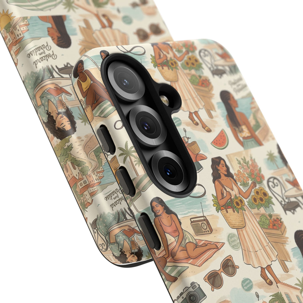 Tropical Vacation Phone Case — Vintage Beach Women Pattern