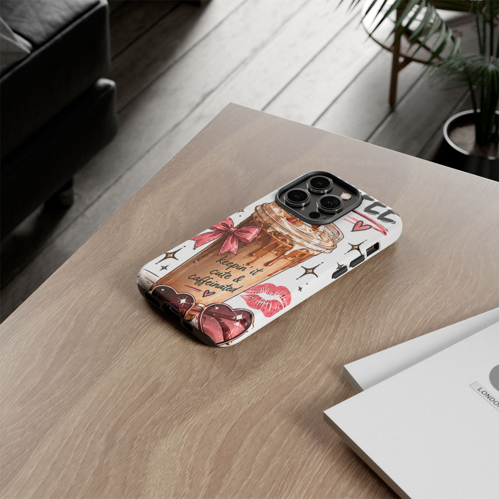 Phone Case — "Keepin' It Cute & Caffeinated" Iced Coffee Design