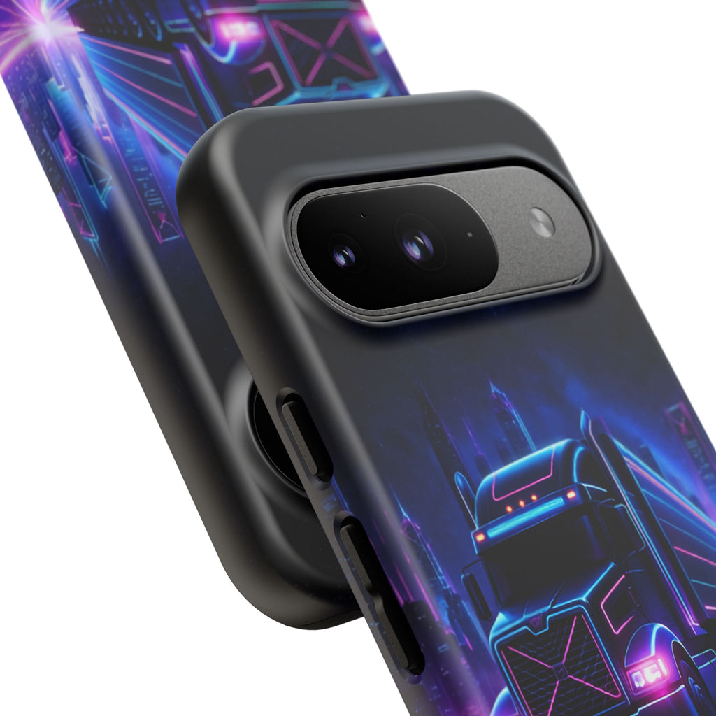 Neon Retro Rig Phone Case — Trucker Semi Truck Nightscape Protective Case