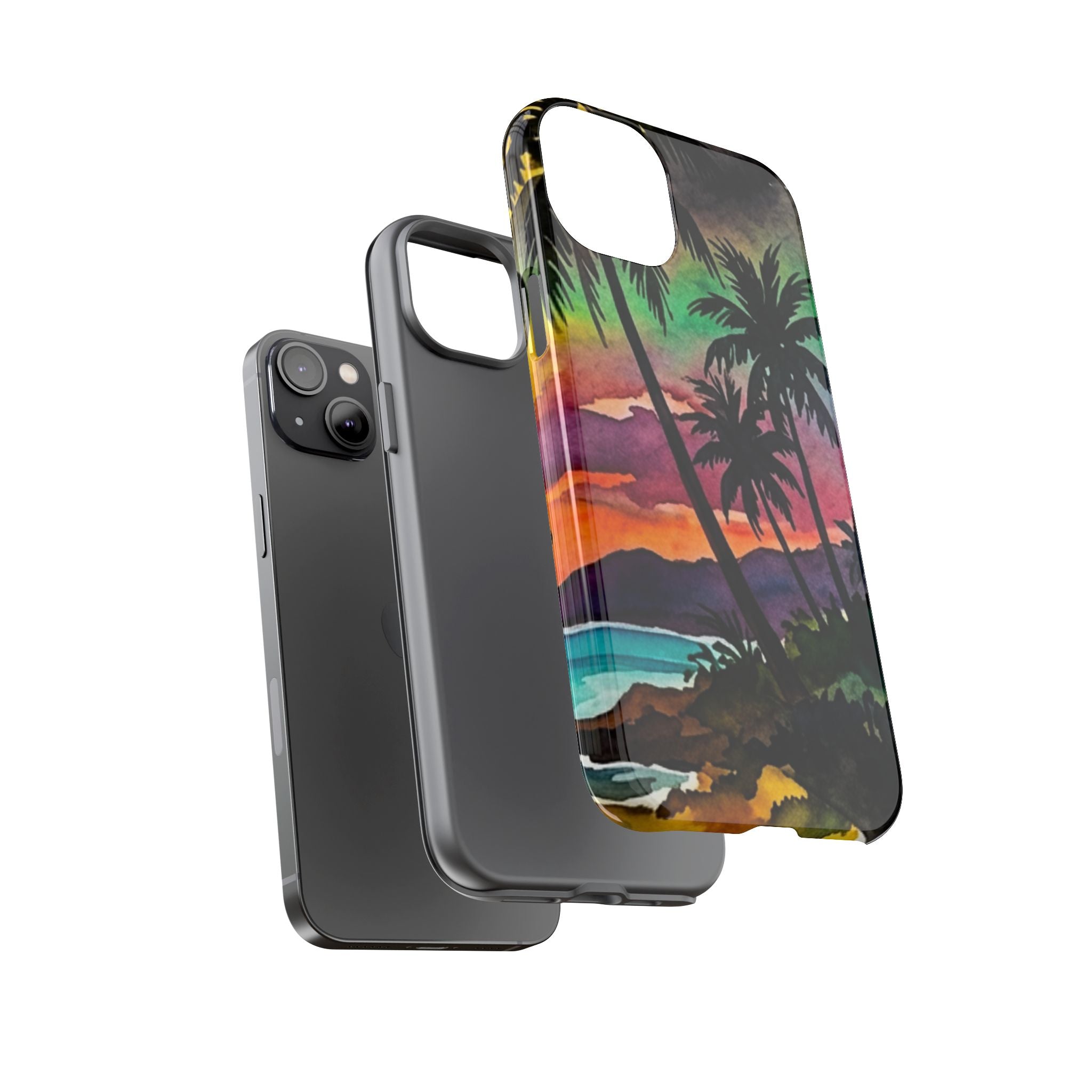 Tropical Sunset Phone Case – Palm Tree Beach Protective Cover