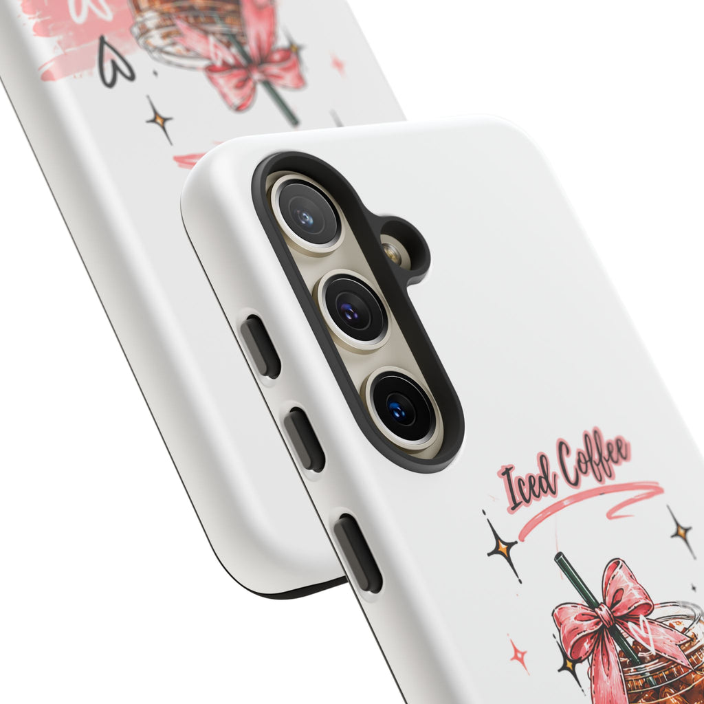 Iced Coffee Phone Case – Cute Pink Boba Design ("Iced coffee is my person")