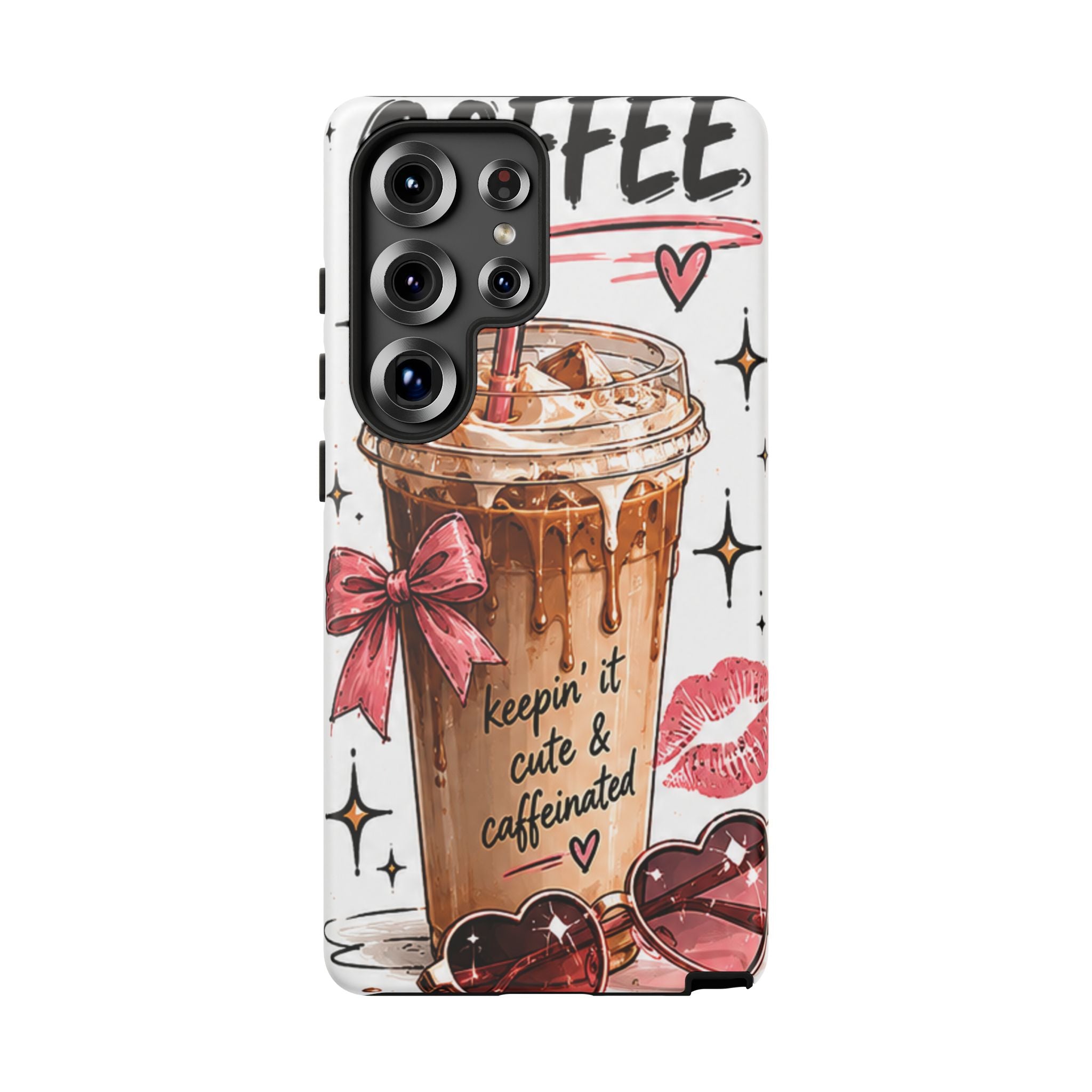 Phone Case — "Keepin' It Cute & Caffeinated" Iced Coffee Design