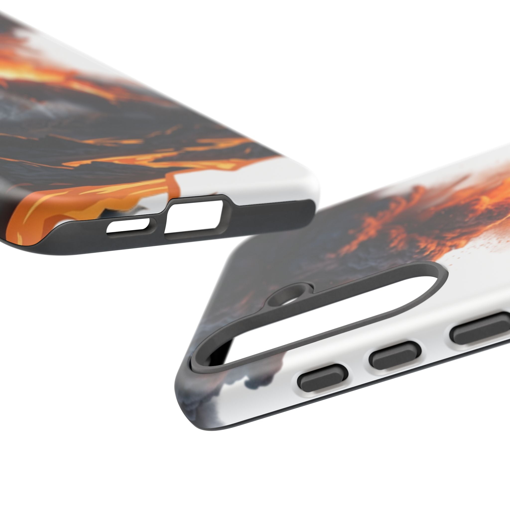 Volcano Eruption Tough Phone Case — Fiery Lava Protective Cover