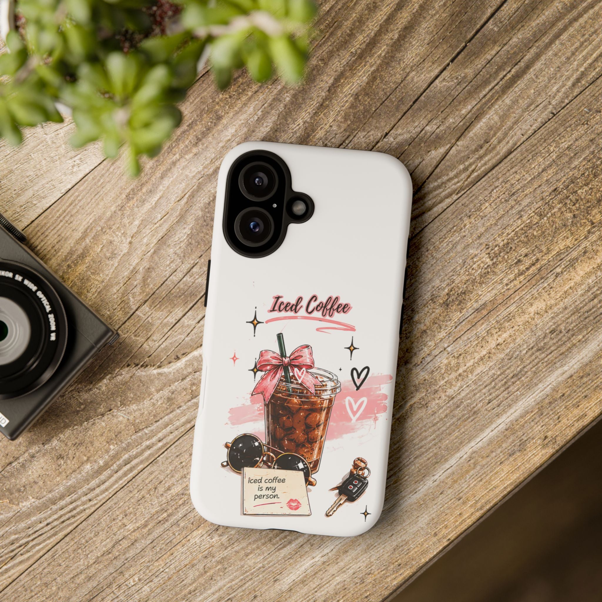 Iced Coffee Phone Case – Cute Pink Boba Design ("Iced coffee is my person")