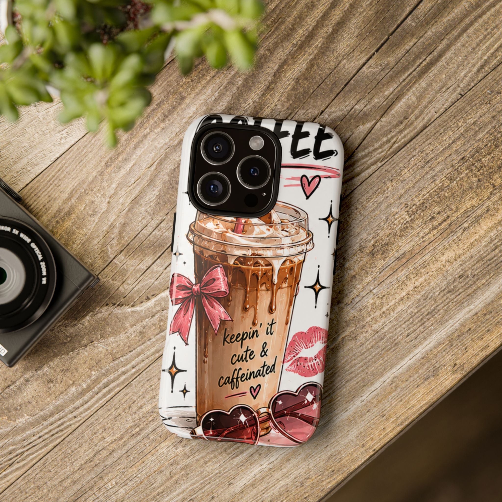 Phone Case — "Keepin' It Cute & Caffeinated" Iced Coffee Design
