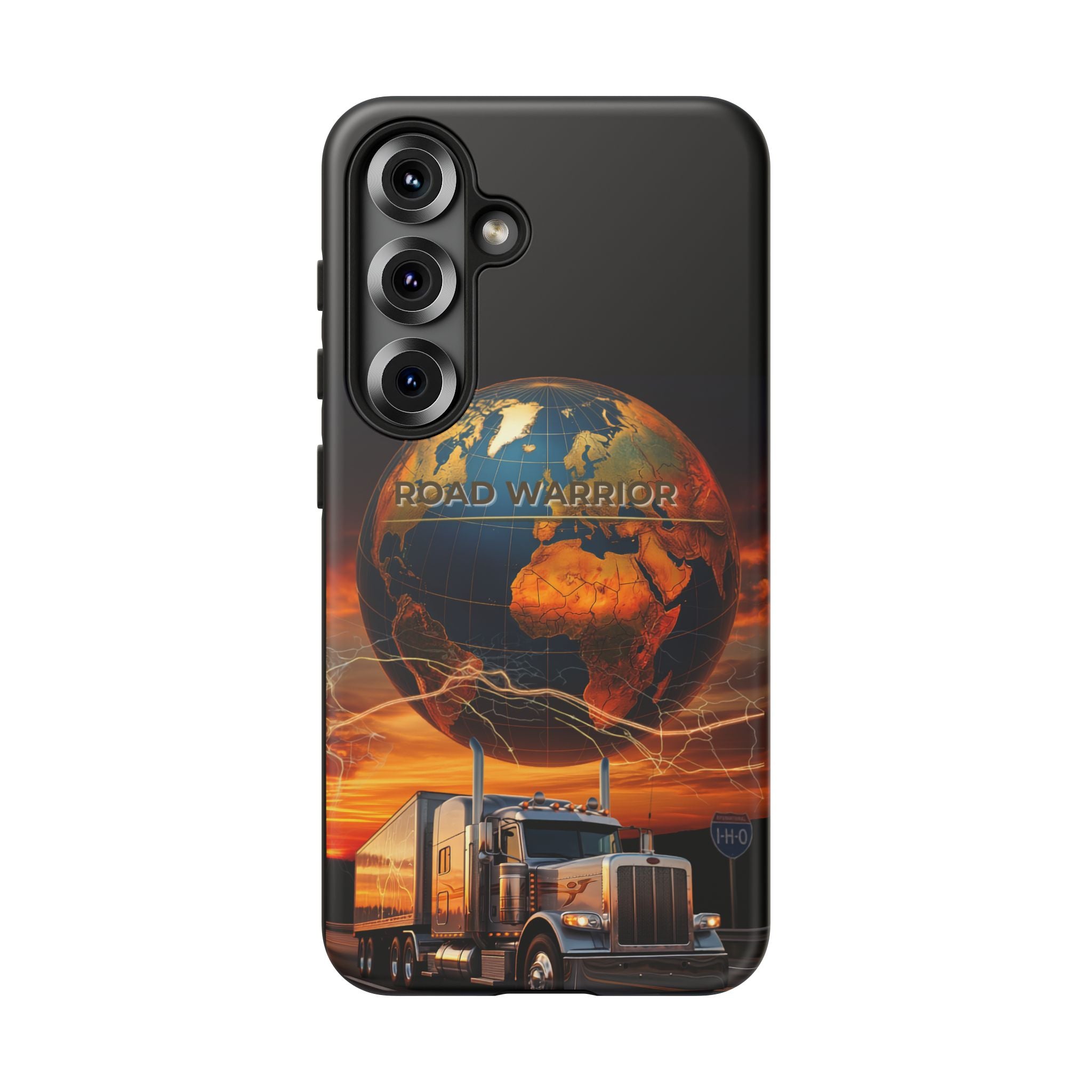 Truck Driver Phone Case — 'Global Road Warrior' Semi Truck Globe Tough Phone Cover