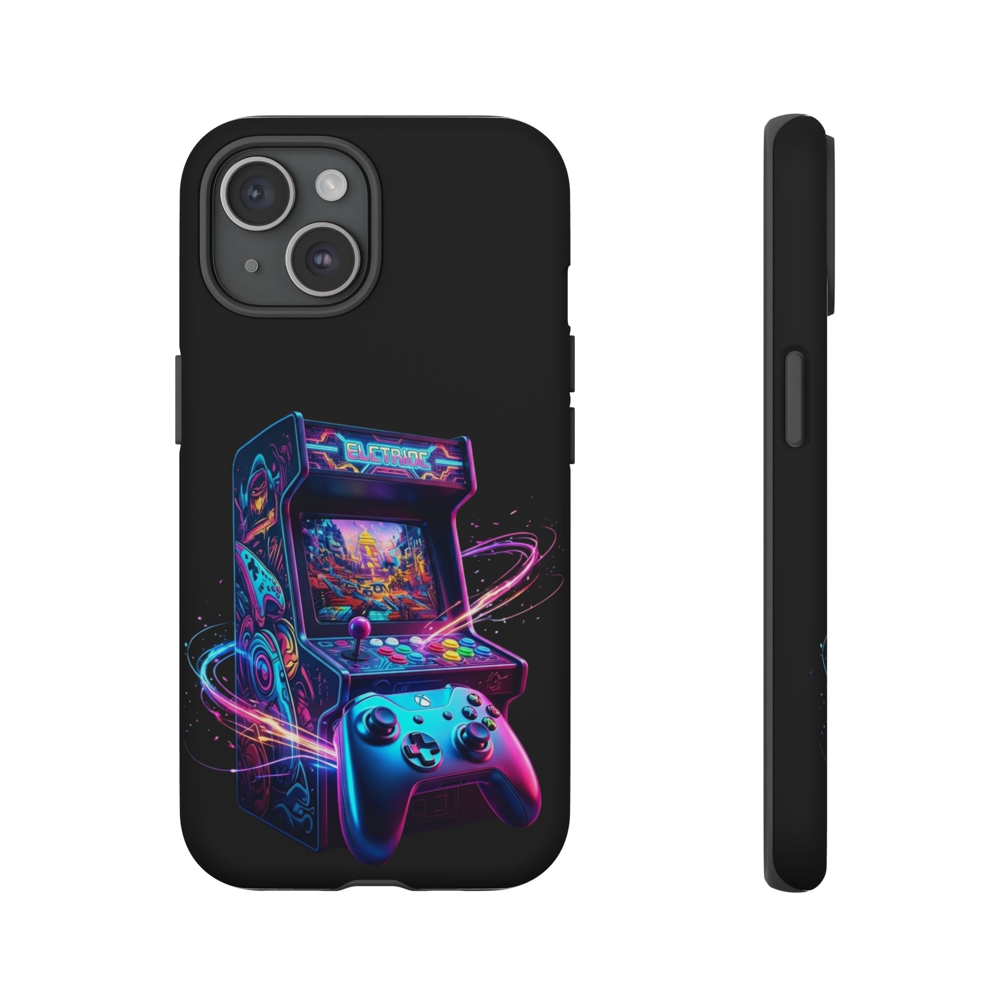 Retro Arcade Phone Case — Neon Gaming Controller Design
