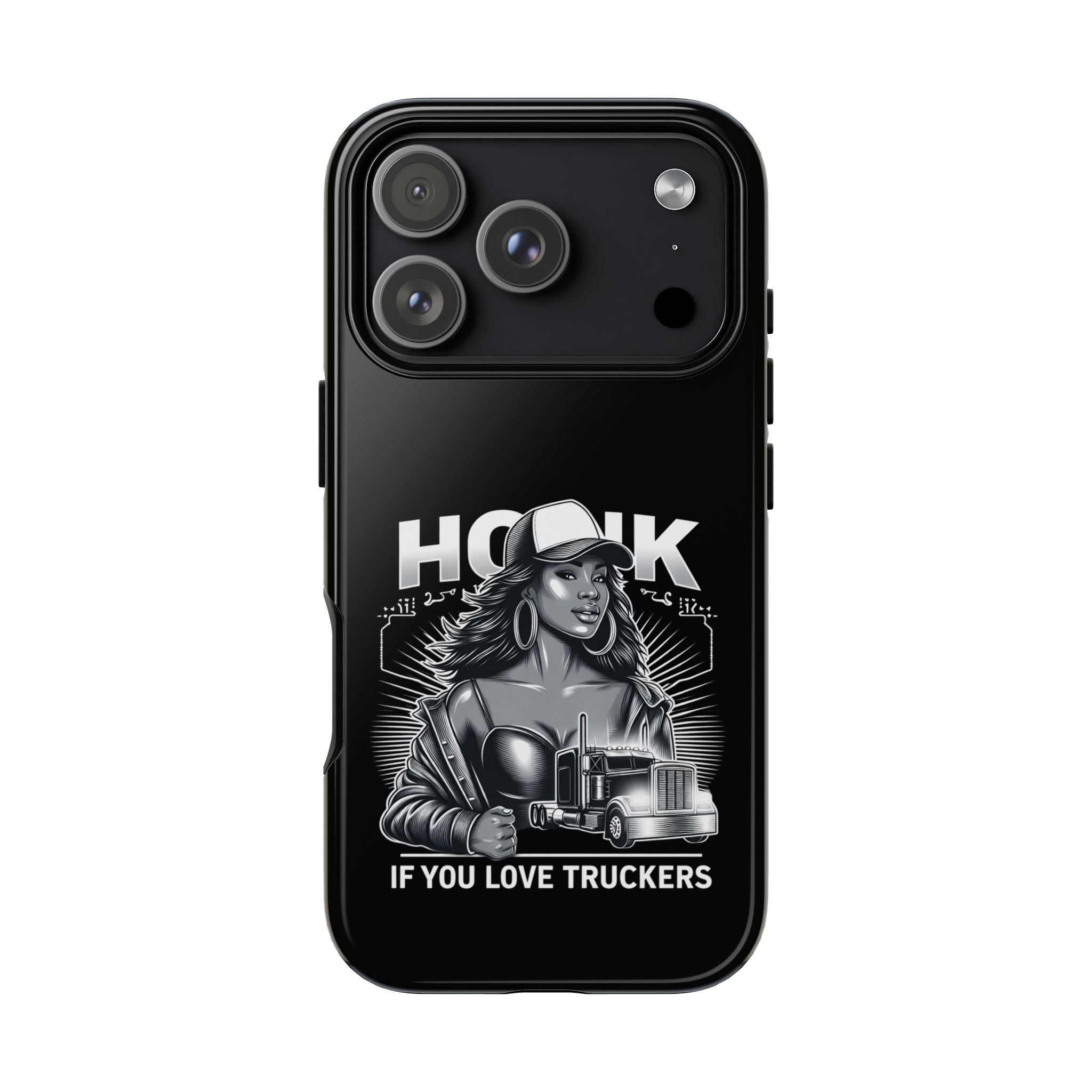 Phone Case — 'Honk' Trucker Girl Retro Semi Truck Protective Case
