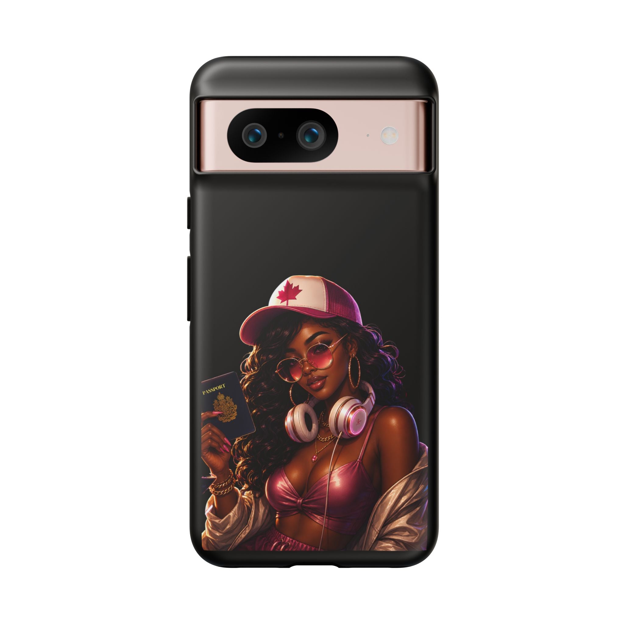 Phone Case — Stylish Urban Woman Design with Maple Cap