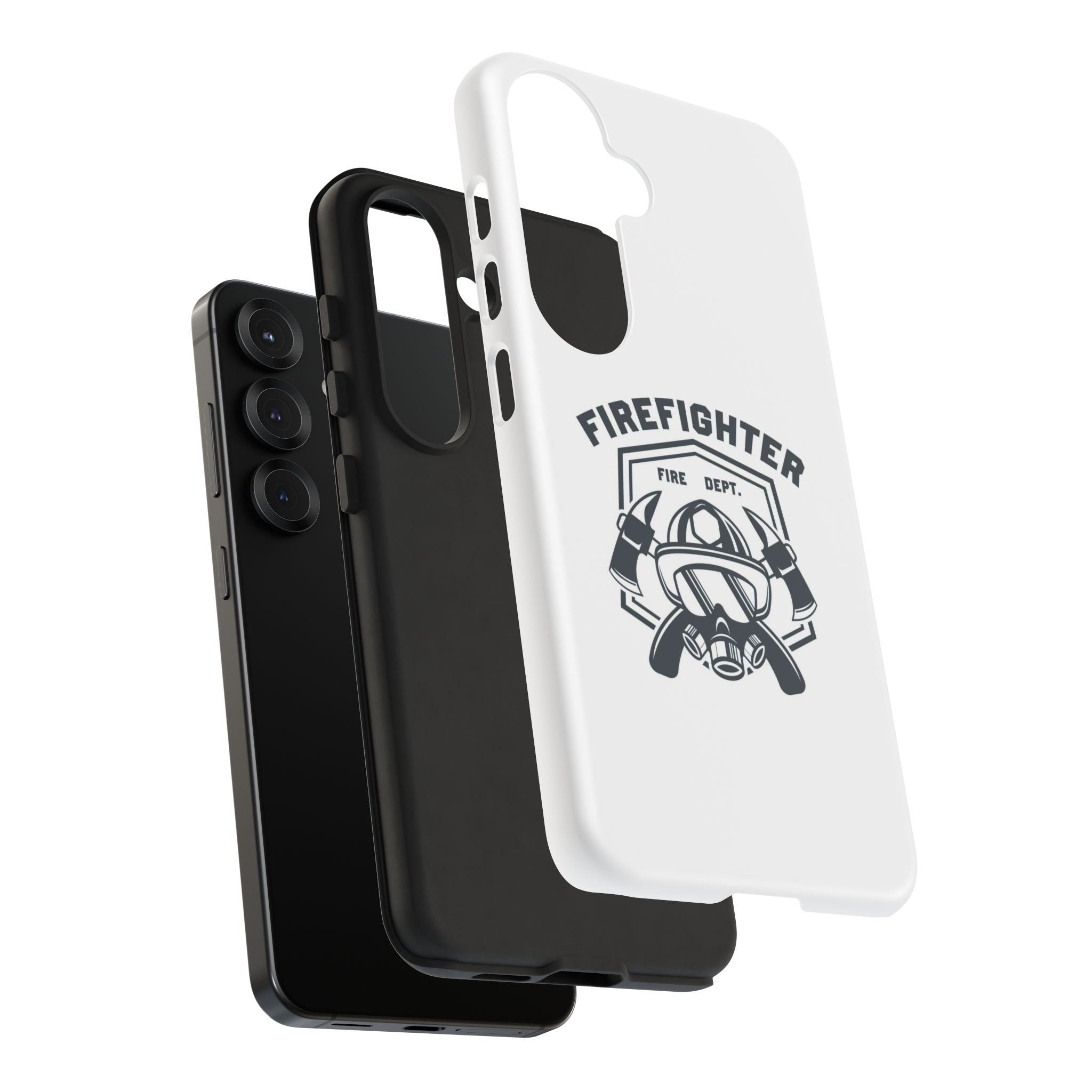 Firefighter Tough Phone Case — Fire Dept Helmet & Axes Protective Cover