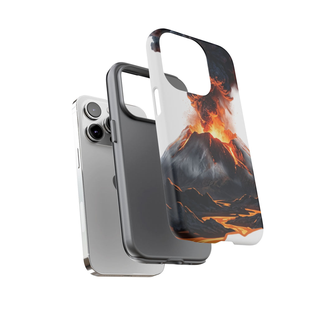 Volcano Eruption Tough Phone Case — Fiery Lava Protective Cover