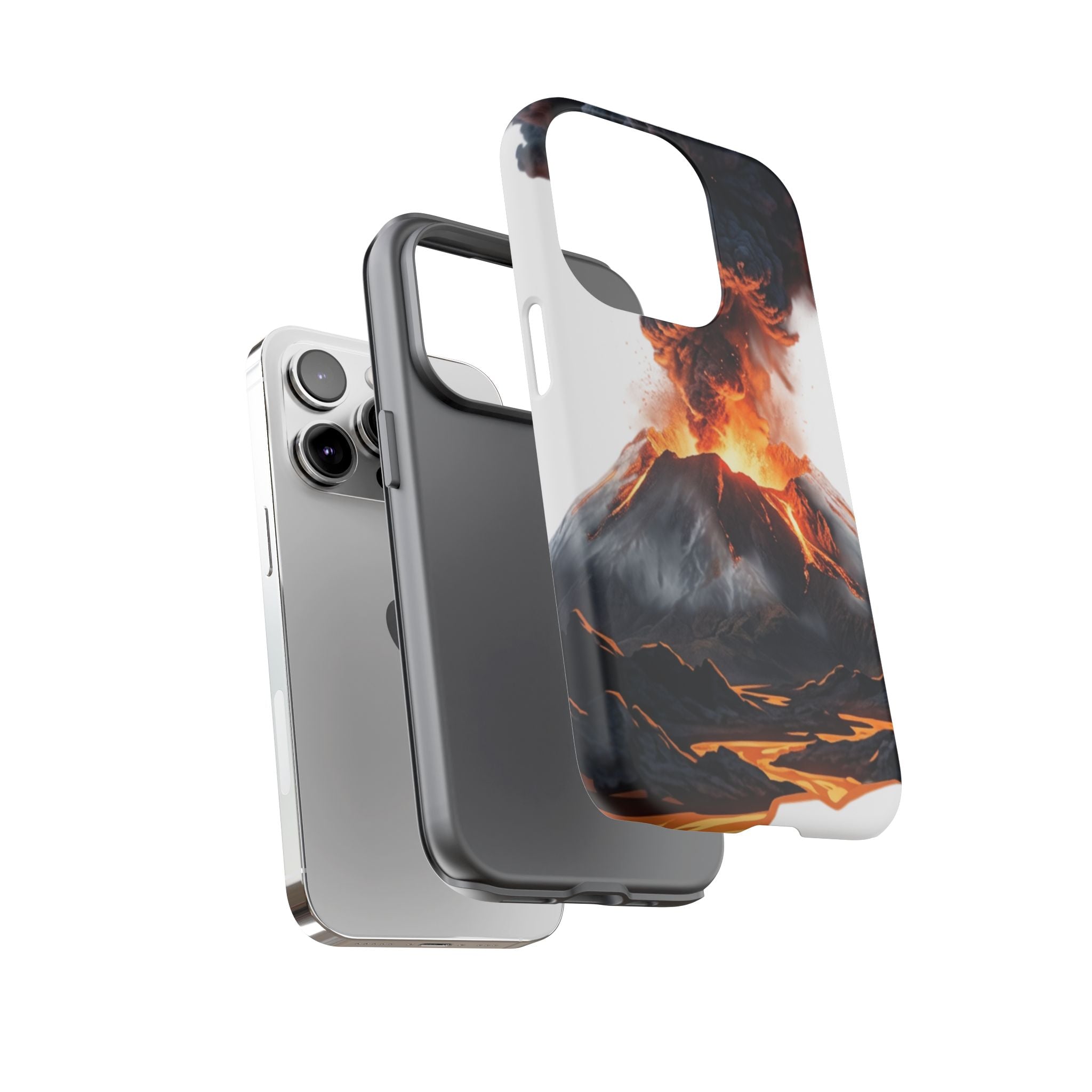 Volcano Eruption Tough Phone Case — Fiery Lava Protective Cover