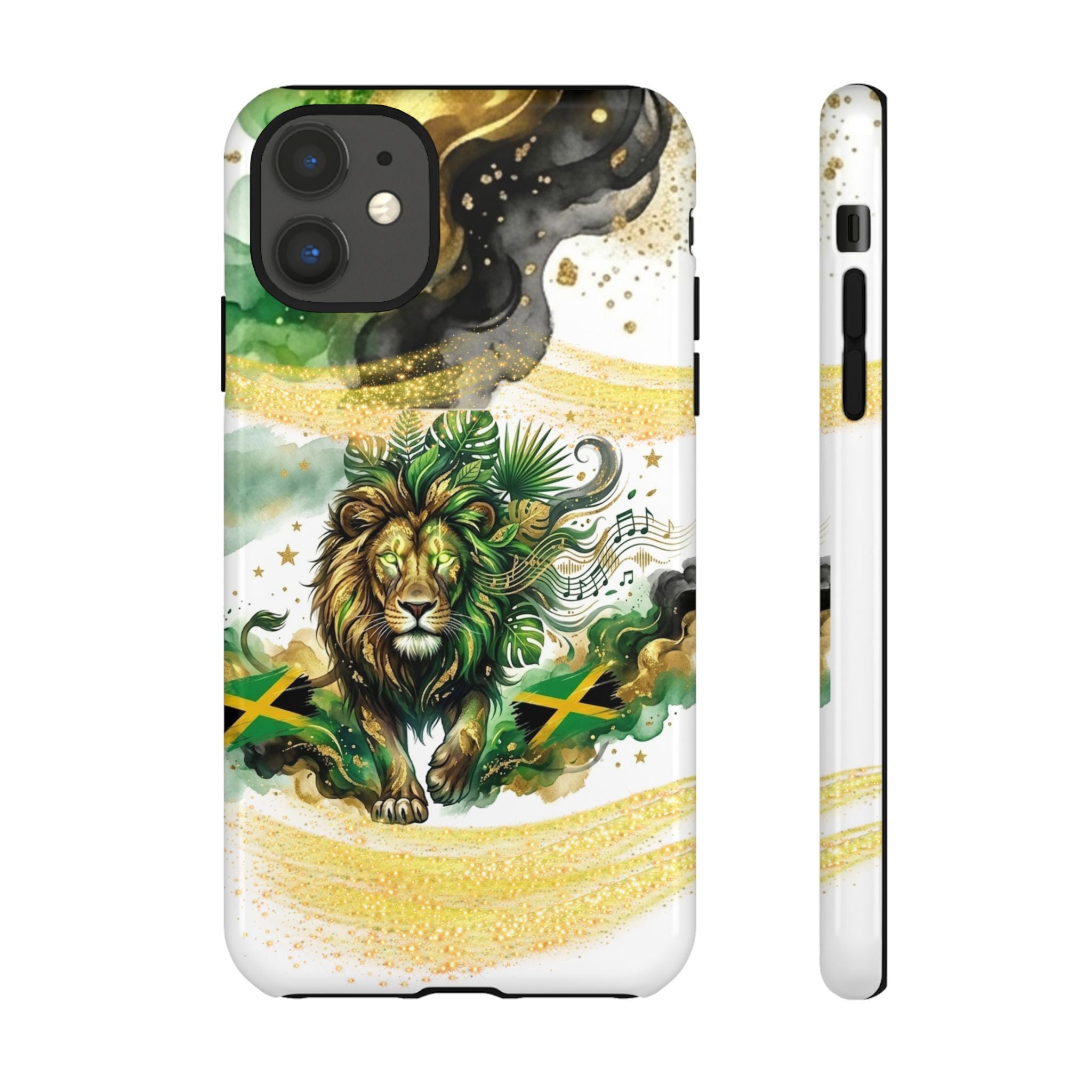 Reggae Lion Phone Case — Jamaican Flag Rasta Art Tough Phone Cover