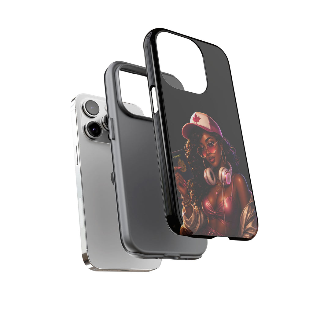 Phone Case — Stylish Urban Woman Design with Maple Cap
