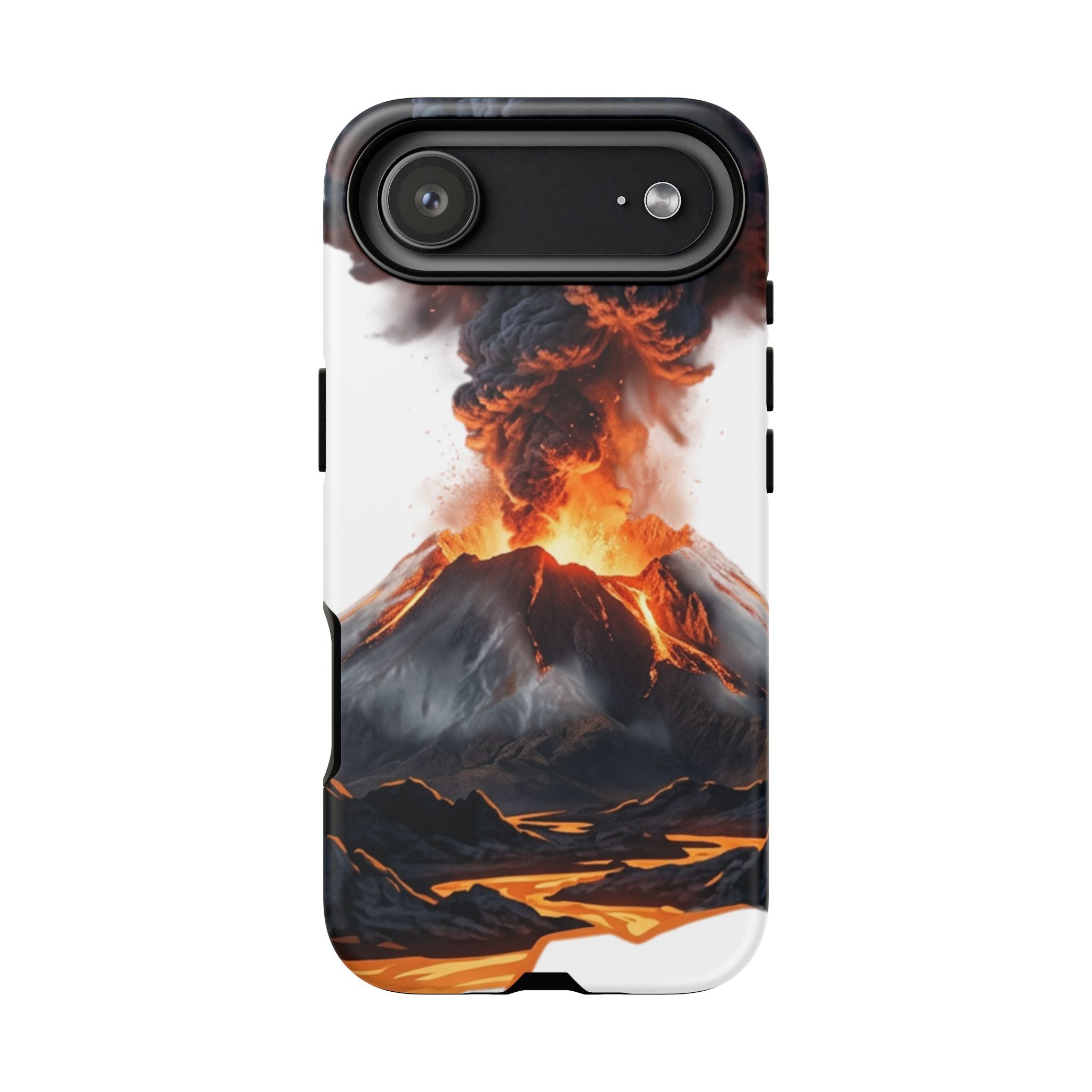 Volcano Eruption Tough Phone Case — Fiery Lava Protective Cover