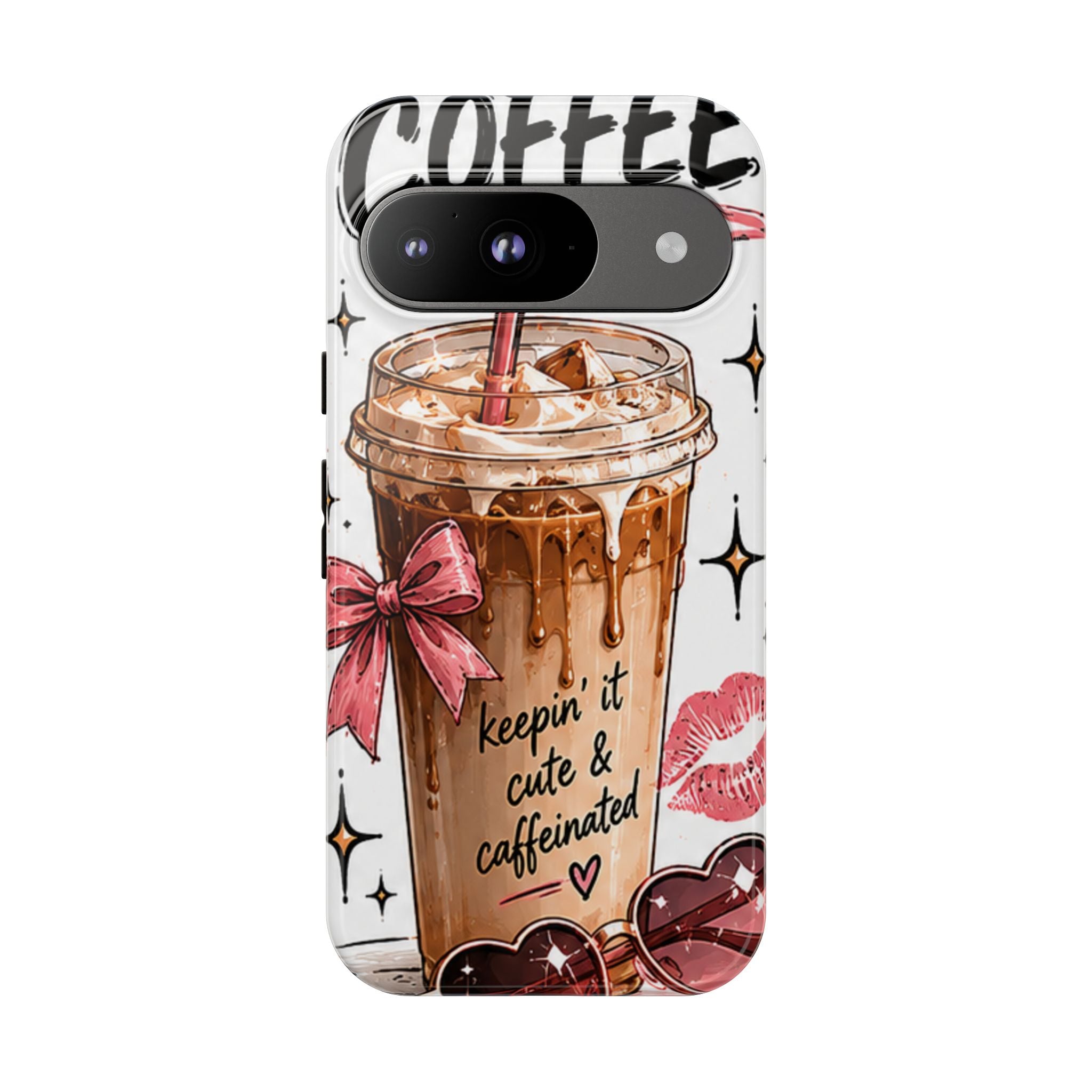 Phone Case — "Keepin' It Cute & Caffeinated" Iced Coffee Design
