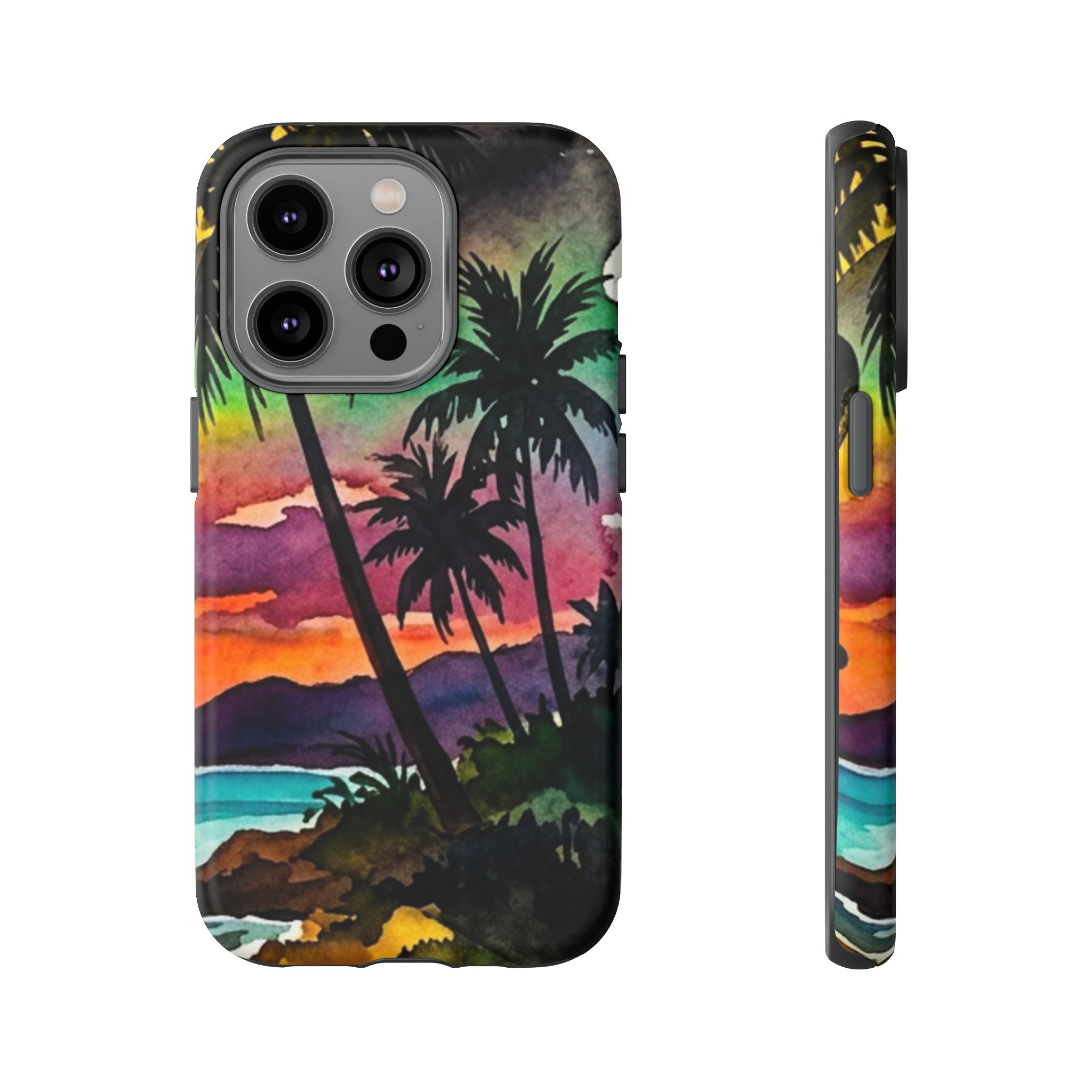 Tropical Sunset Phone Case – Palm Tree Beach Protective Cover
