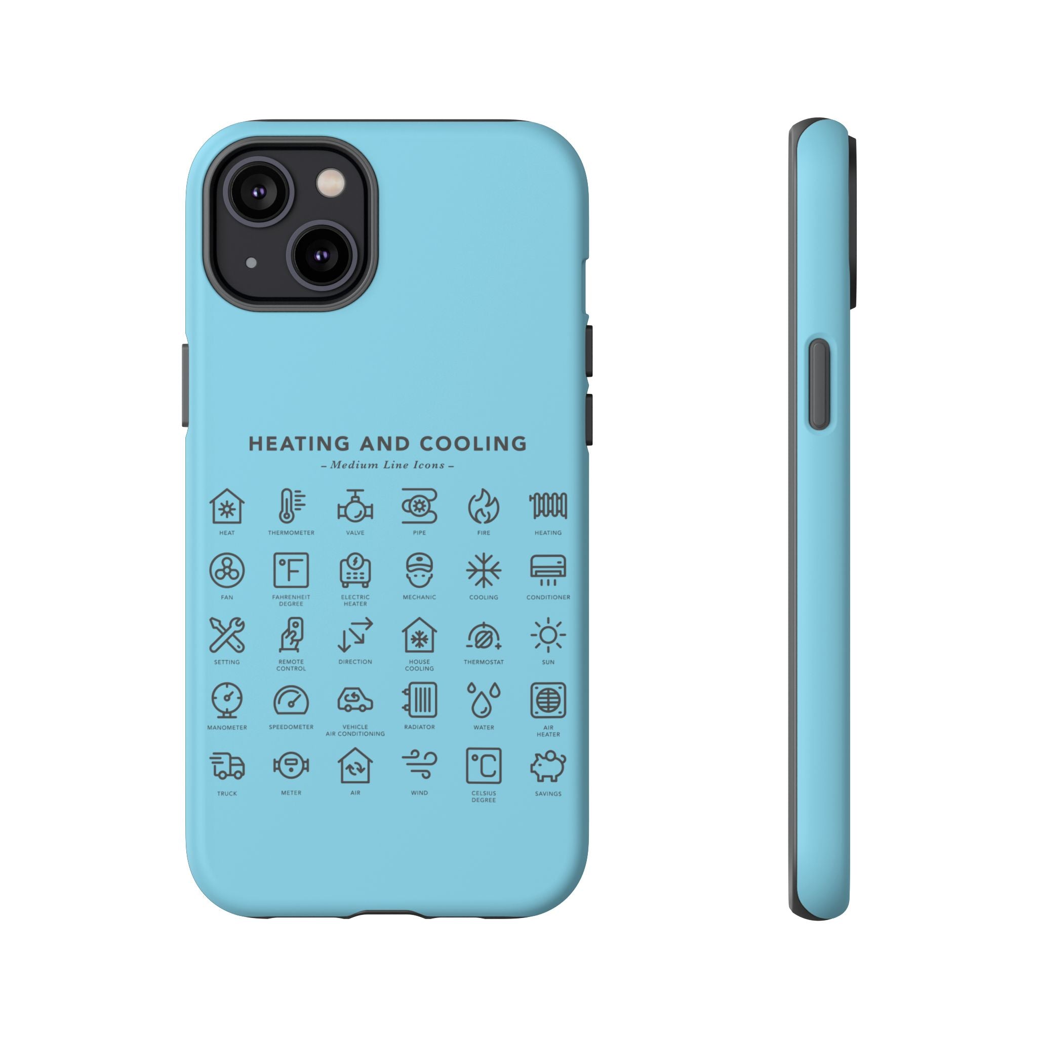 Heating and Cooling Icons Phone Case – HVAC Technician Protective Phone Cover