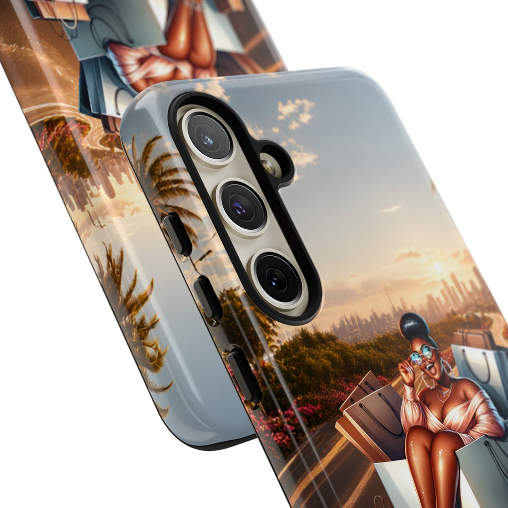 Phone Case — Chic Shopper Illustration on Cloud Background