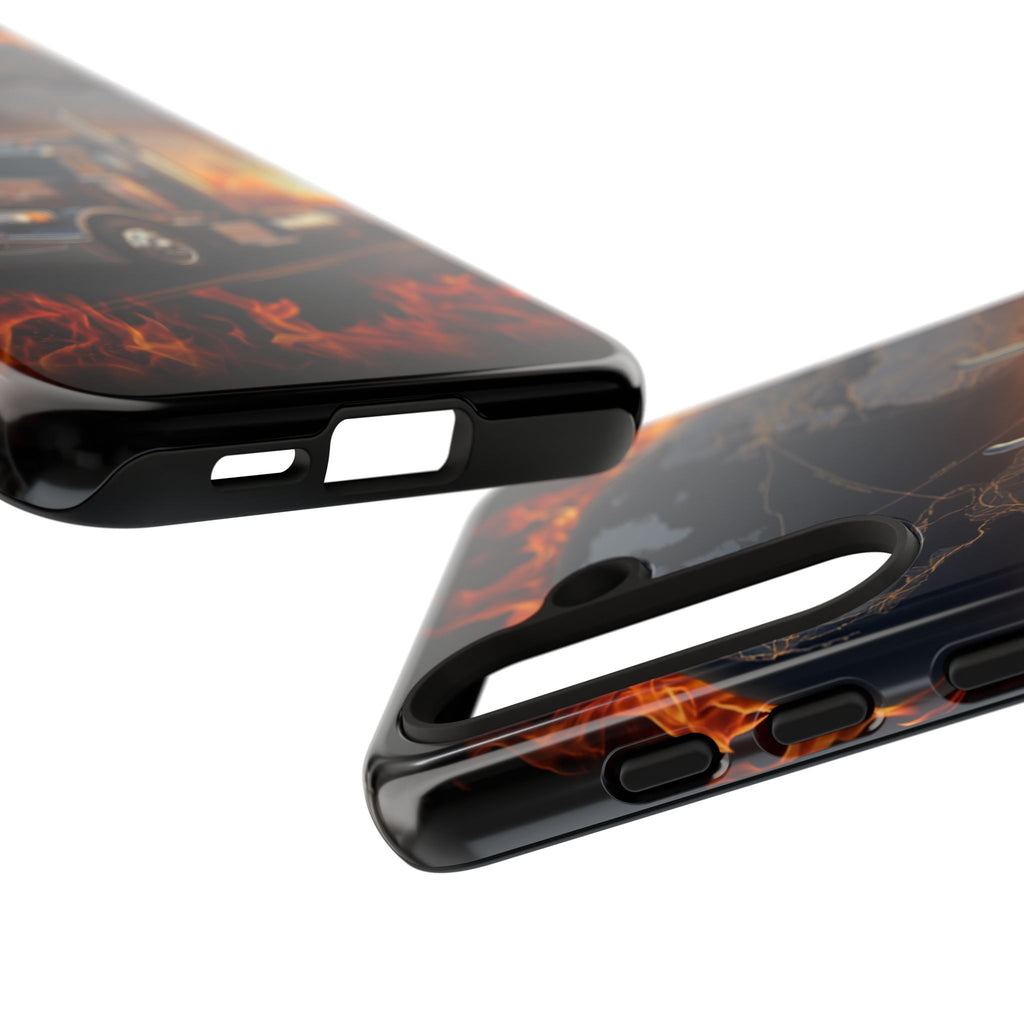 Truck Flames Phone Case — Bold Semi-Truck Globe Design