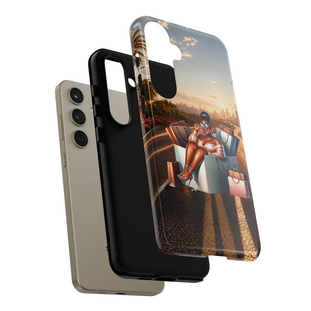 Phone Case — Chic Shopper Illustration on Cloud Background