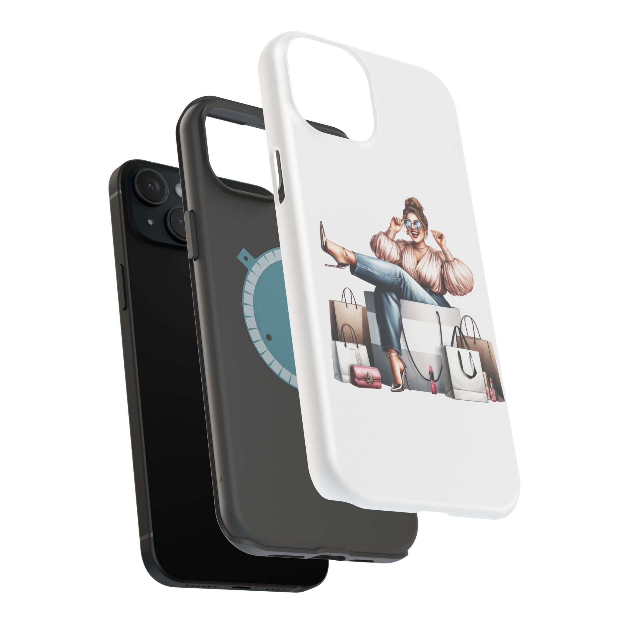 Magnetic Impact-Resistant Case — Luxury Shopper Goddess on Clouds Phone Cover