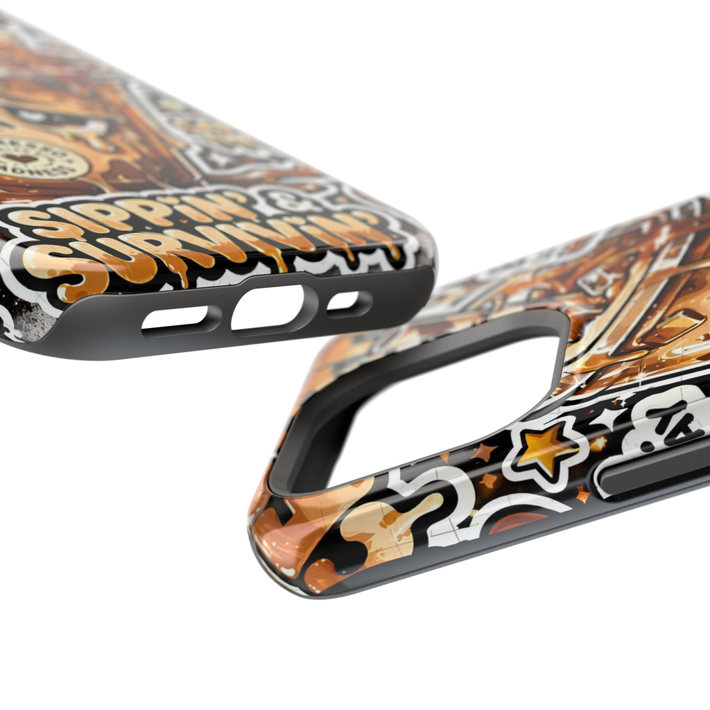 Iced Coffee Phone Case — “Sippin' & Survivin'” Magnetic Impact-Resistant Case