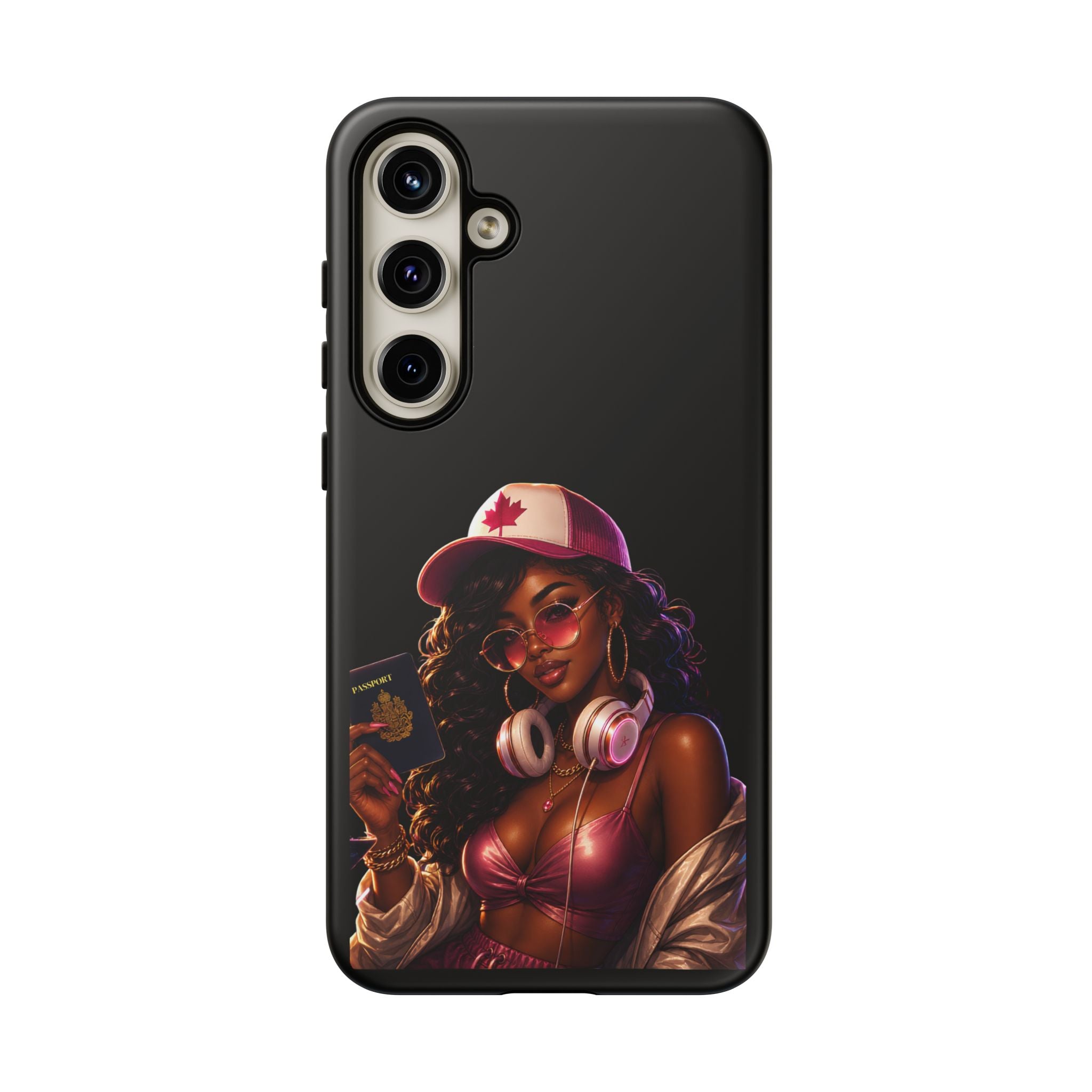 Phone Case — Stylish Urban Woman Design with Maple Cap