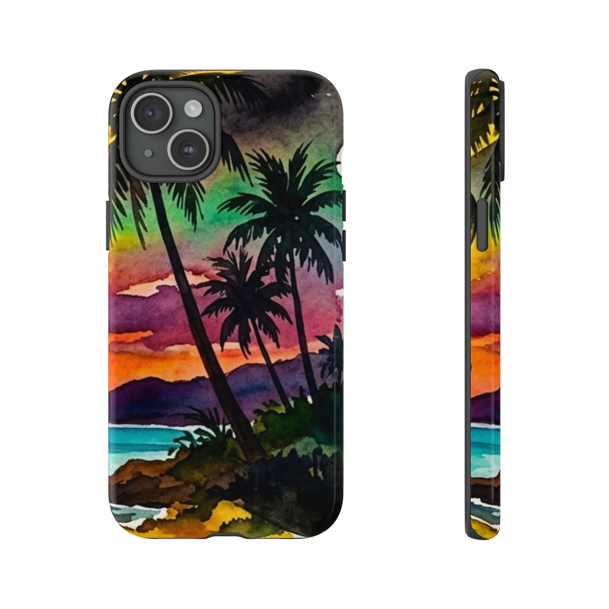 Tropical Sunset Phone Case – Palm Tree Beach Protective Cover