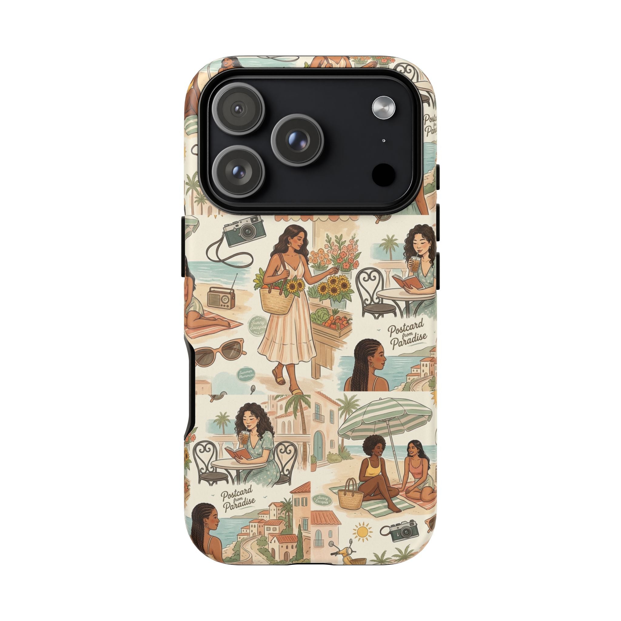 Tropical Vacation Phone Case — Vintage Beach Women Pattern
