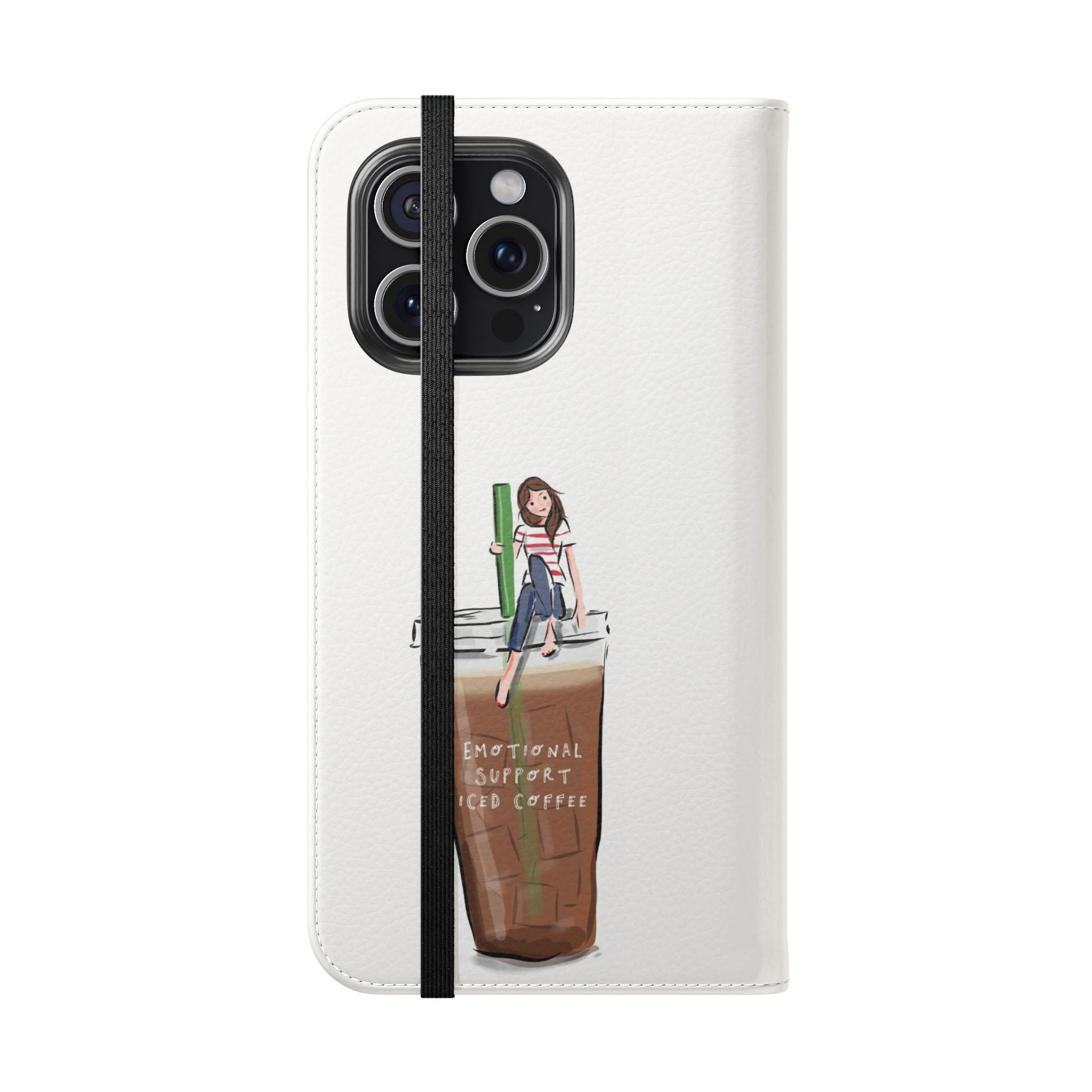 Flip Case — "Emotional Support Iced Coffee" Phone Wallet Case