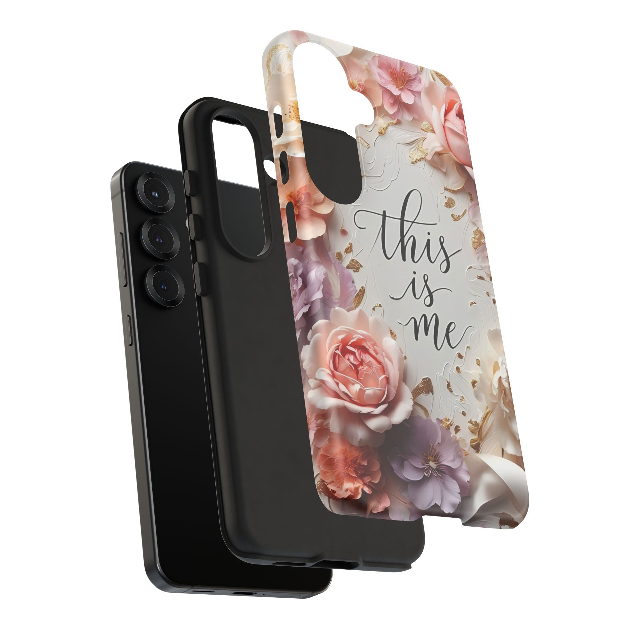 Floral "This Is Me" Tough Phone Case — Protective Floral iPhone Cover for Self-Expression, Gift for Her