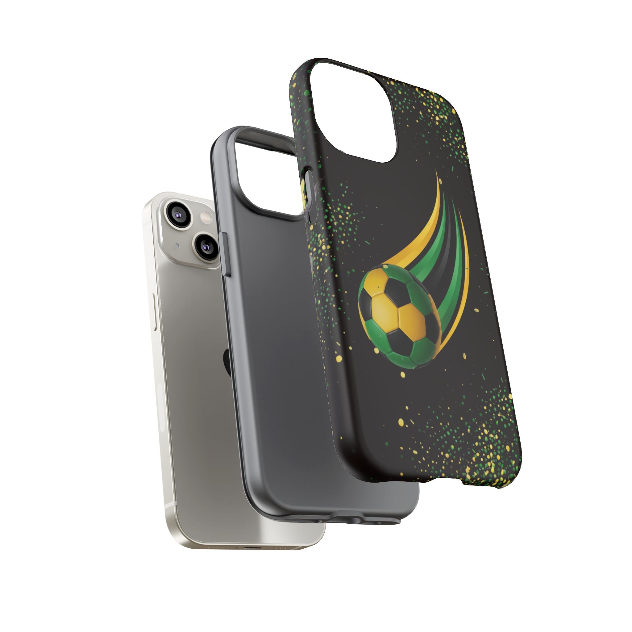 Soccer Comet Tough Phone Case – Green & Yellow Football Design