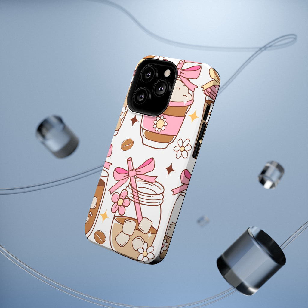 Cute Pink Coffee & Latte Pattern Impact Phone Case