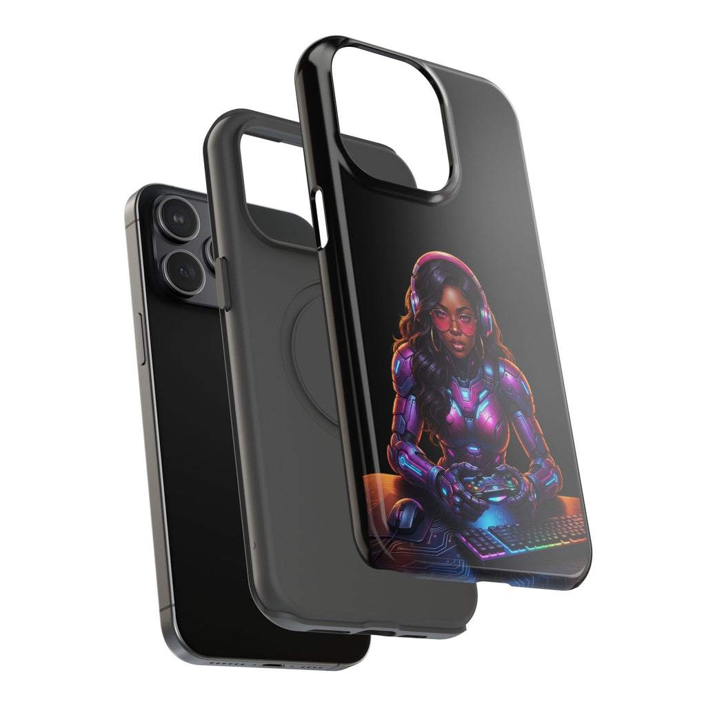 Gamer Girl Cyber Armor Phone Case — Impact‑Resistant Protective Cover