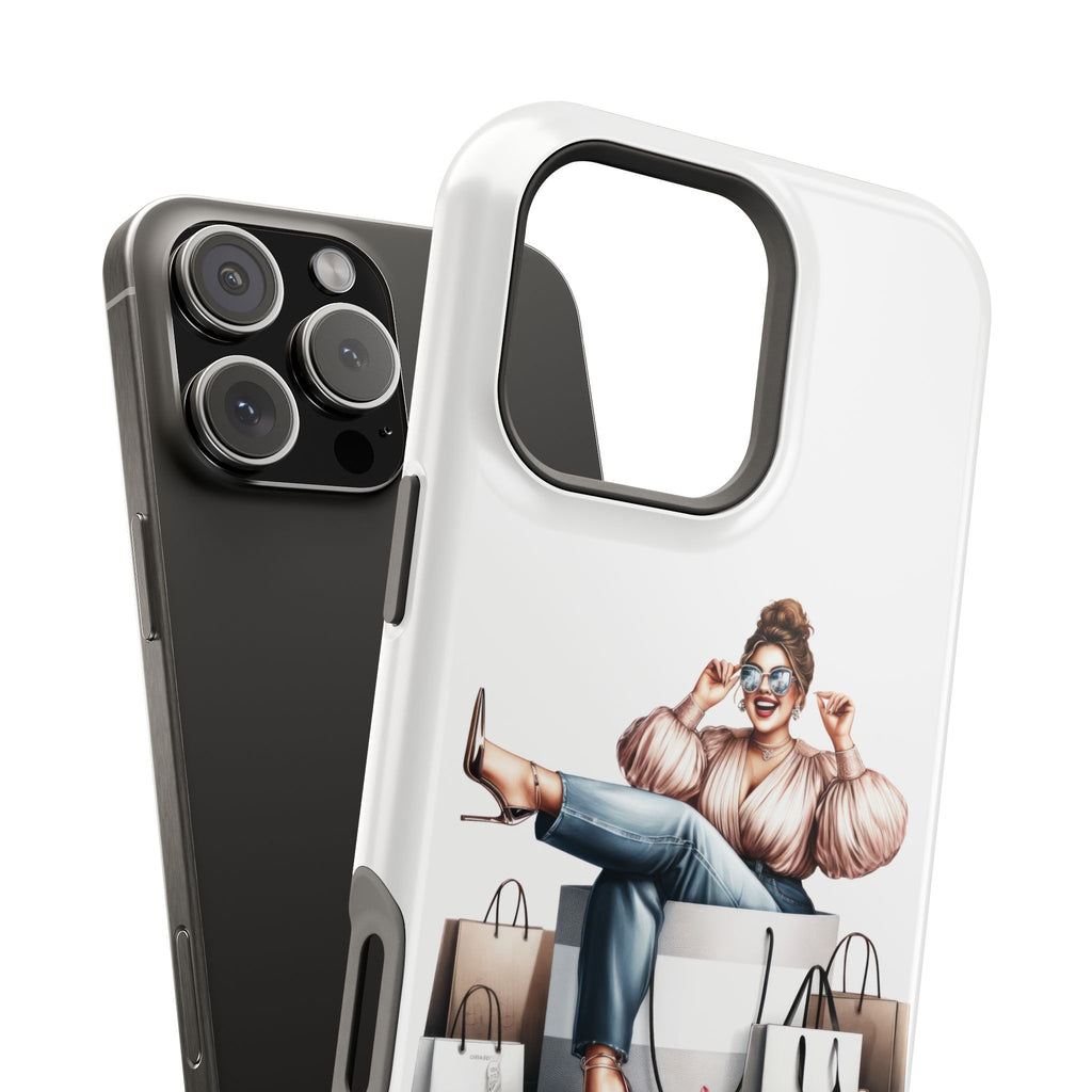 Magnetic Impact-Resistant Case — Luxury Shopper Goddess on Clouds Phone Cover