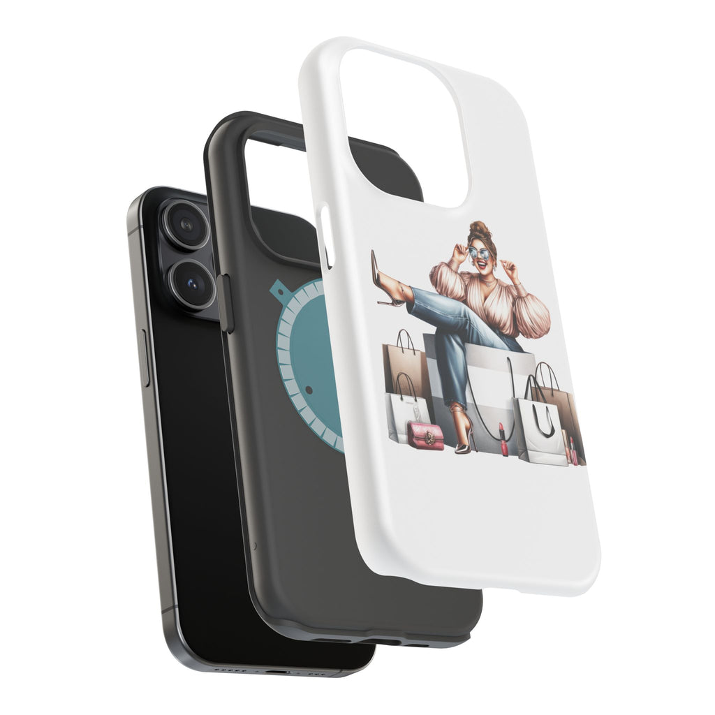 Magnetic Impact-Resistant Case — Luxury Shopper Goddess on Clouds Phone Cover