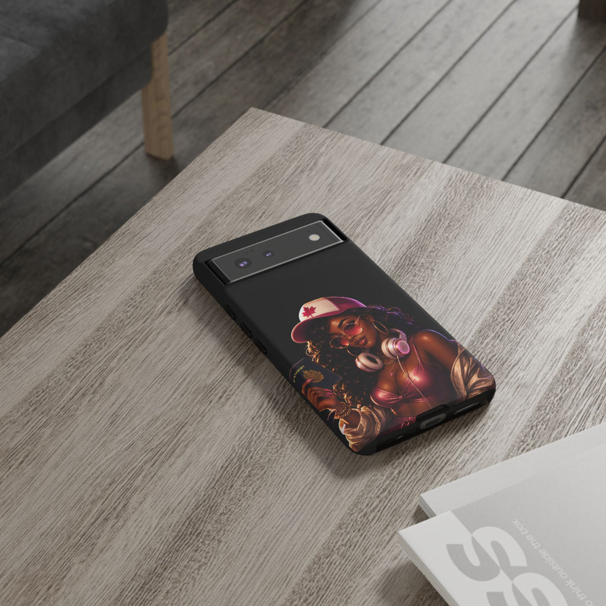 Phone Case - Cool Urban Woman with Headphones & Maple Hat