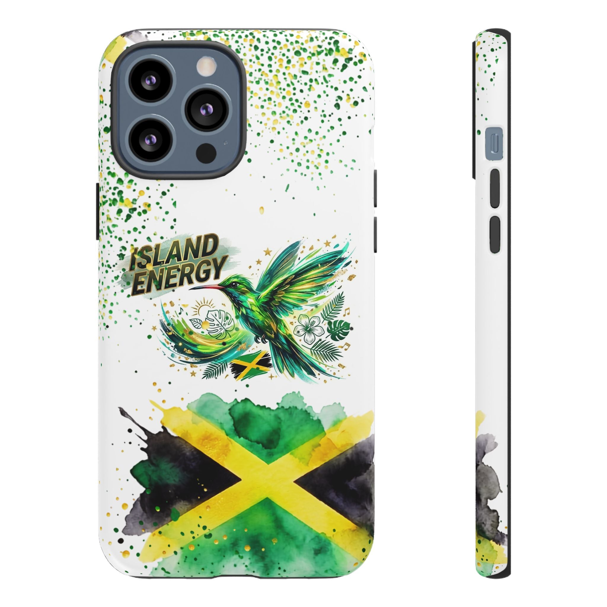 Island Energy Tough Phone Case — Colorful Hummingbird & Tropical Sunset Protective Cover