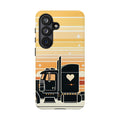 Trucker Heart Phone Case — Retro Semi Truck Protective Phone Cover