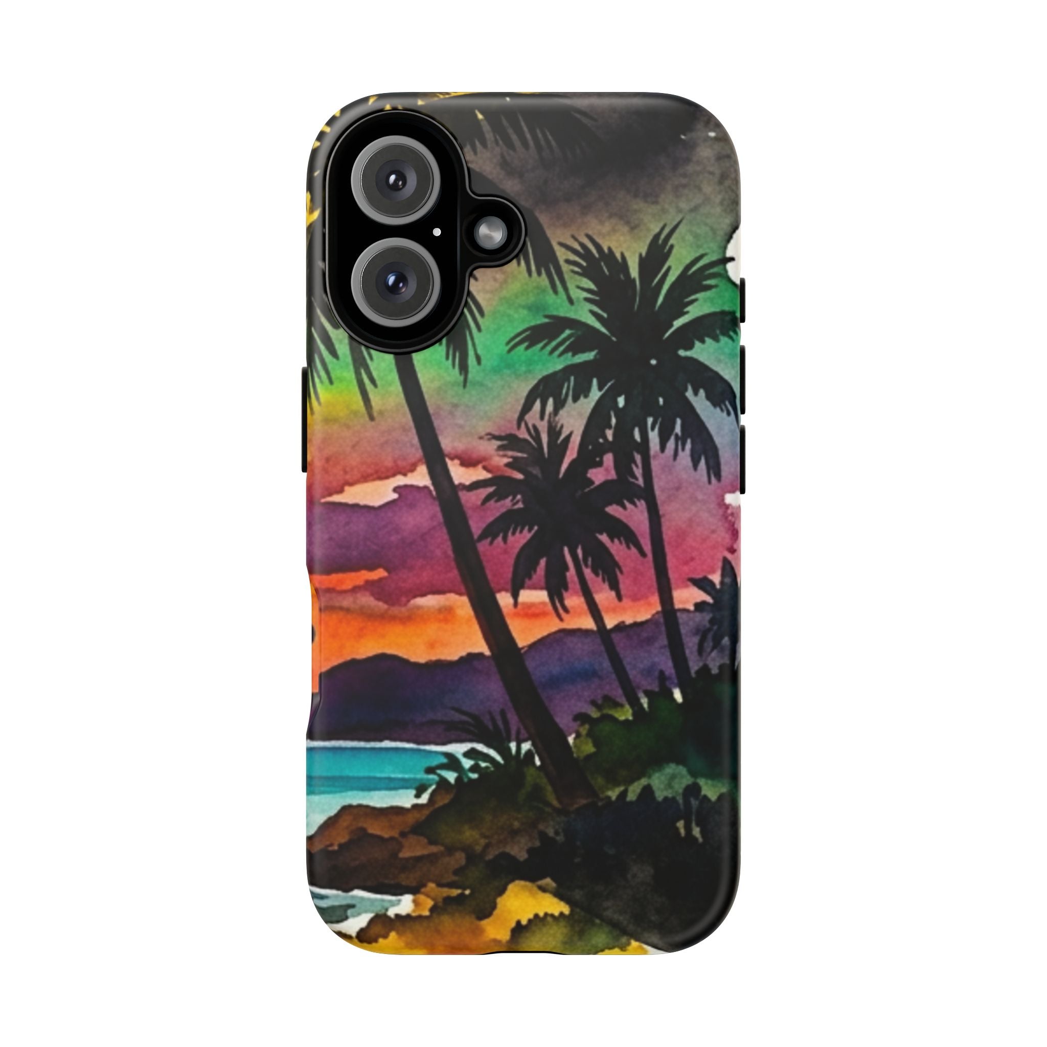 Tropical Sunset Phone Case – Palm Tree Beach Protective Cover