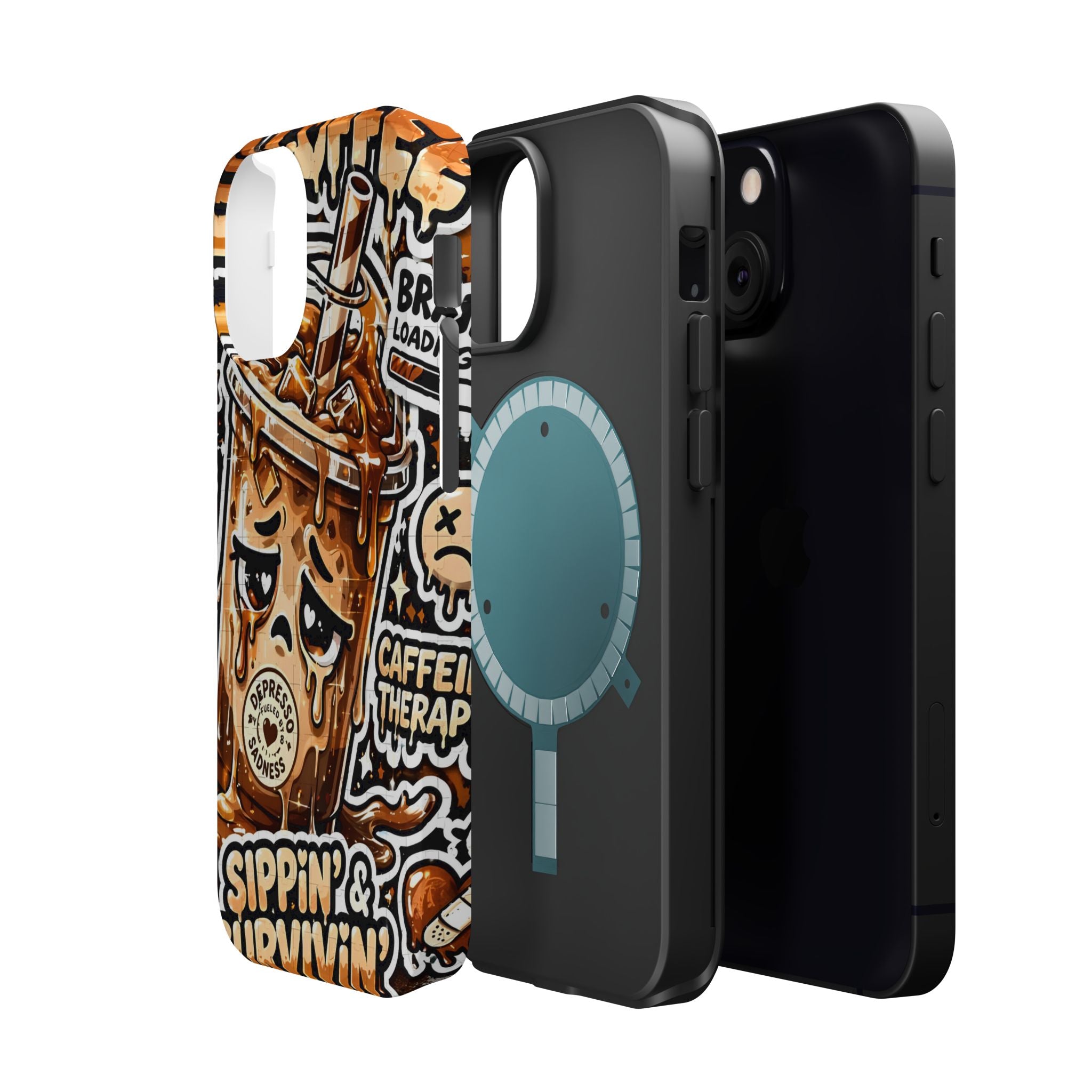 Iced Coffee Phone Case — “Sippin' & Survivin'” Magnetic Impact-Resistant Case