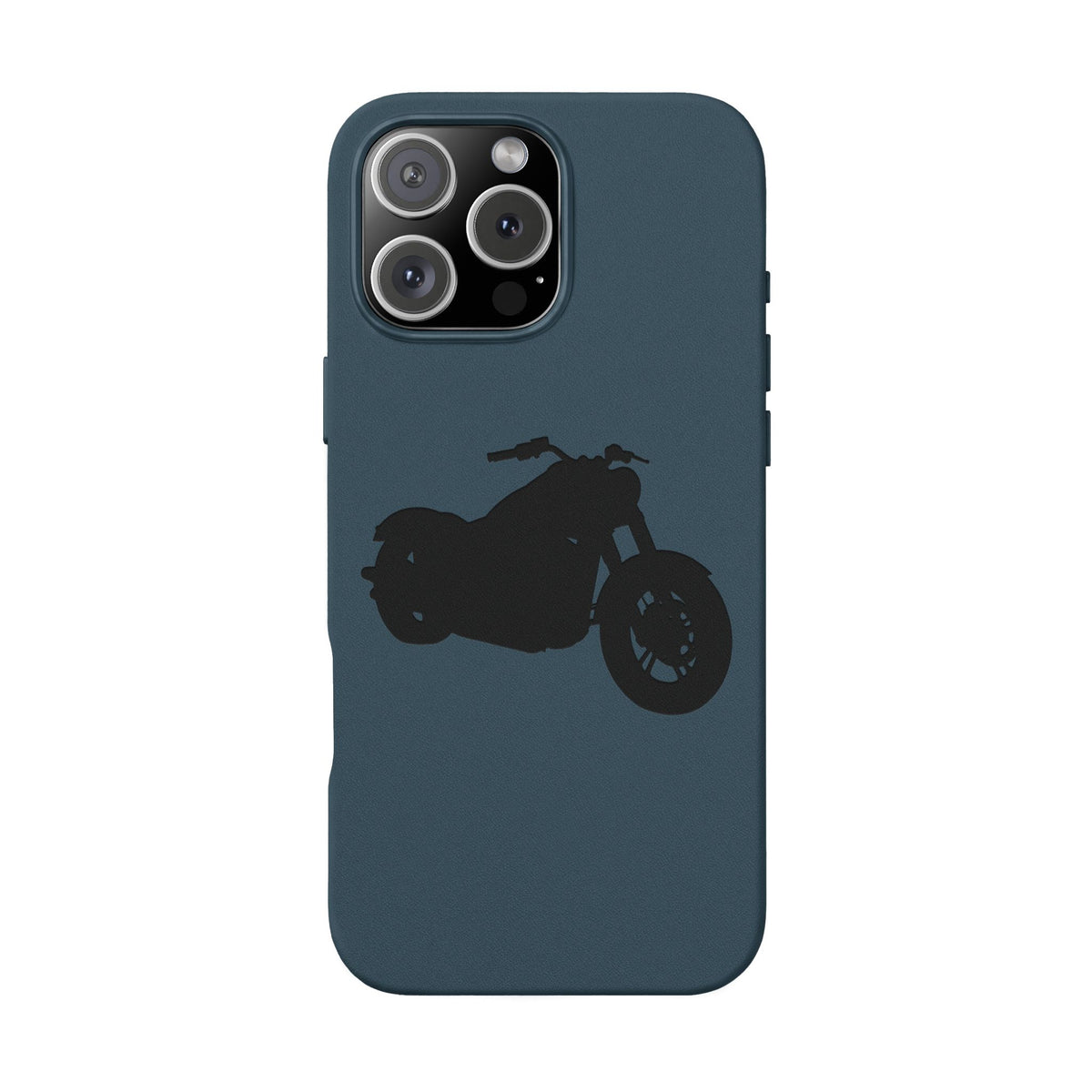 Engraved PU Leather Phone Case — Motorcycle Silhouette